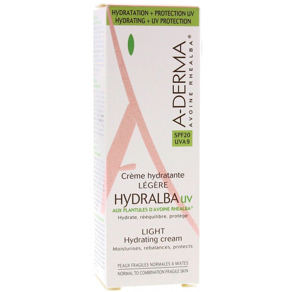 A-Derma Hydralba Hydratante UV Spf20 Legere, Λεπτόρρευστη Ενυδατική Κρέμα 40ml Promo -20%