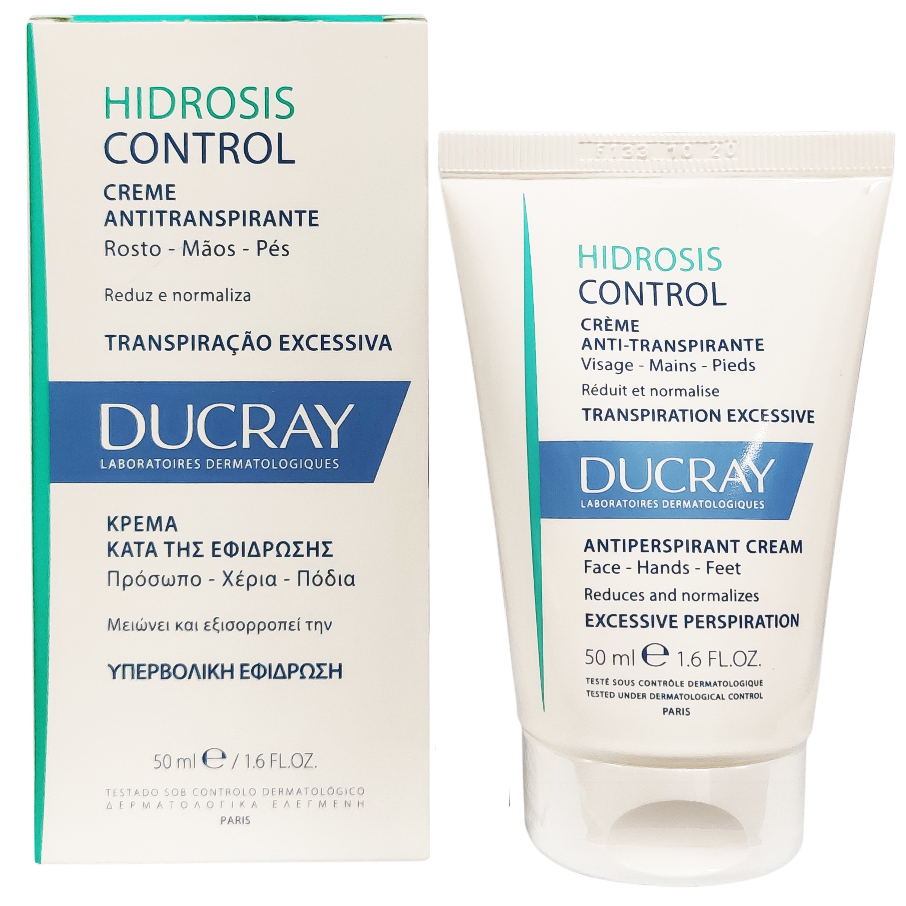 Ducray Hidrosis Control Creme Anti Transpirante Κρέμα Κατά της Εφίδρωσης για Πρόσωπο, Χέρια & Πόδια 50ml