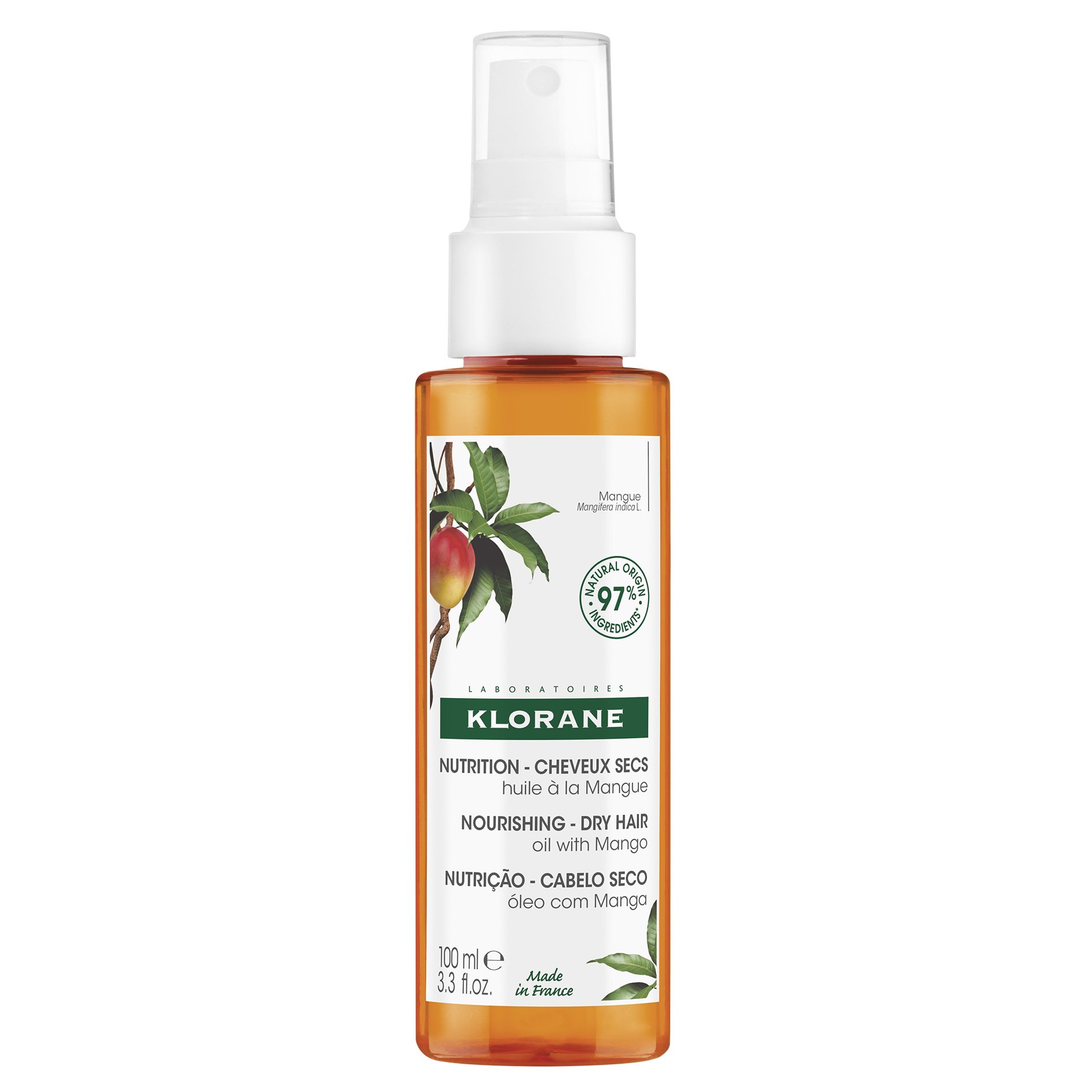 Klorane Nourishing Oil with Mango for Dry Hair Διφασικό Έλαιο Θρέψης με Μάνγκο για Ξηρά Μαλλιά 100ml