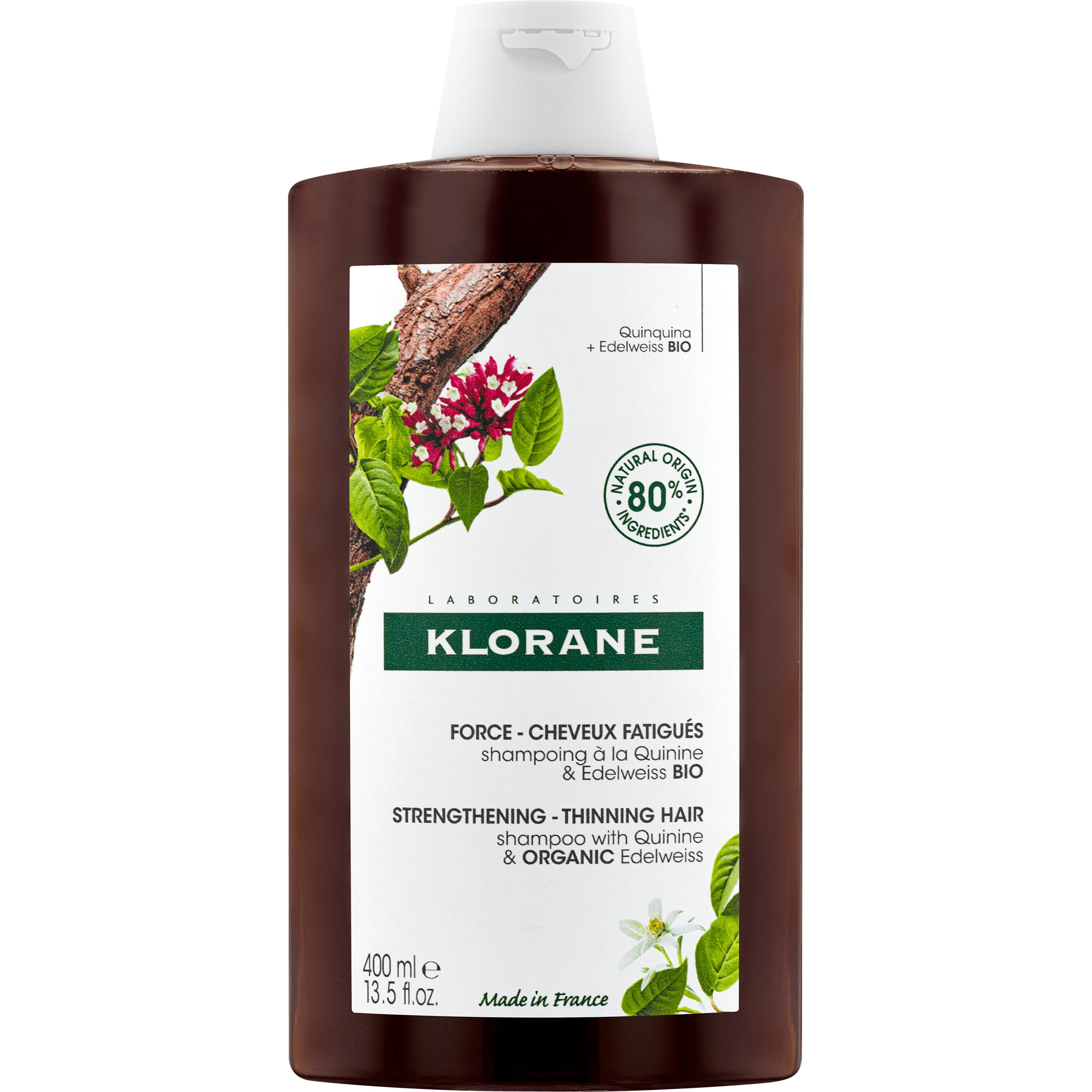 Klorane Klorane Quinine & Edelweiss Shampoo Strengthening - Thinning Hair Σαμπουάν Ενδυνάμωσης με Κινίνη & Εντελβάις, Κατά της Τριχόπτωσης 400ml