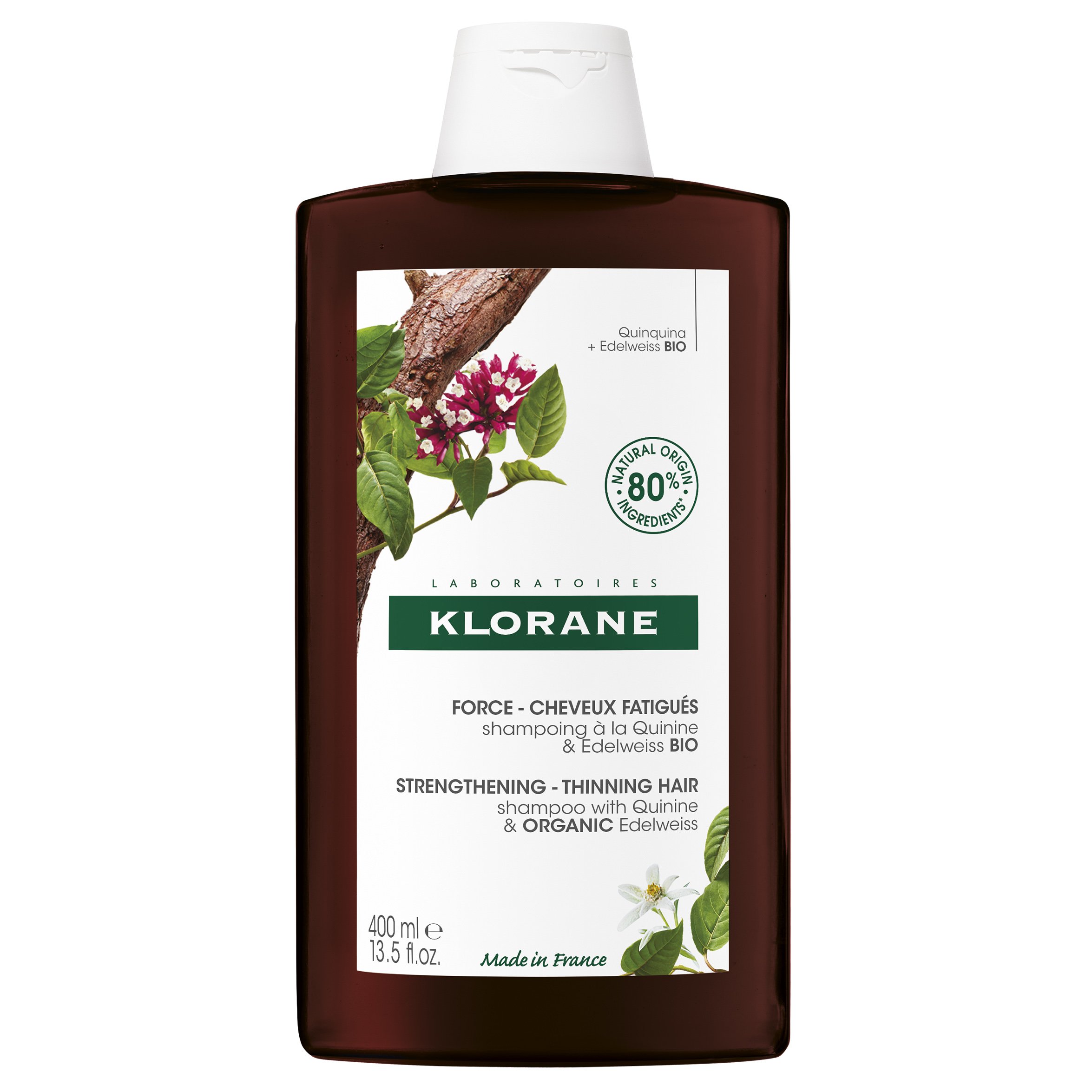 Klorane Shampooing a la Quinine & Edelweiss Bio Σαμπουάν με Κινίνη Κατά της Τριχόπτωσης 400ml