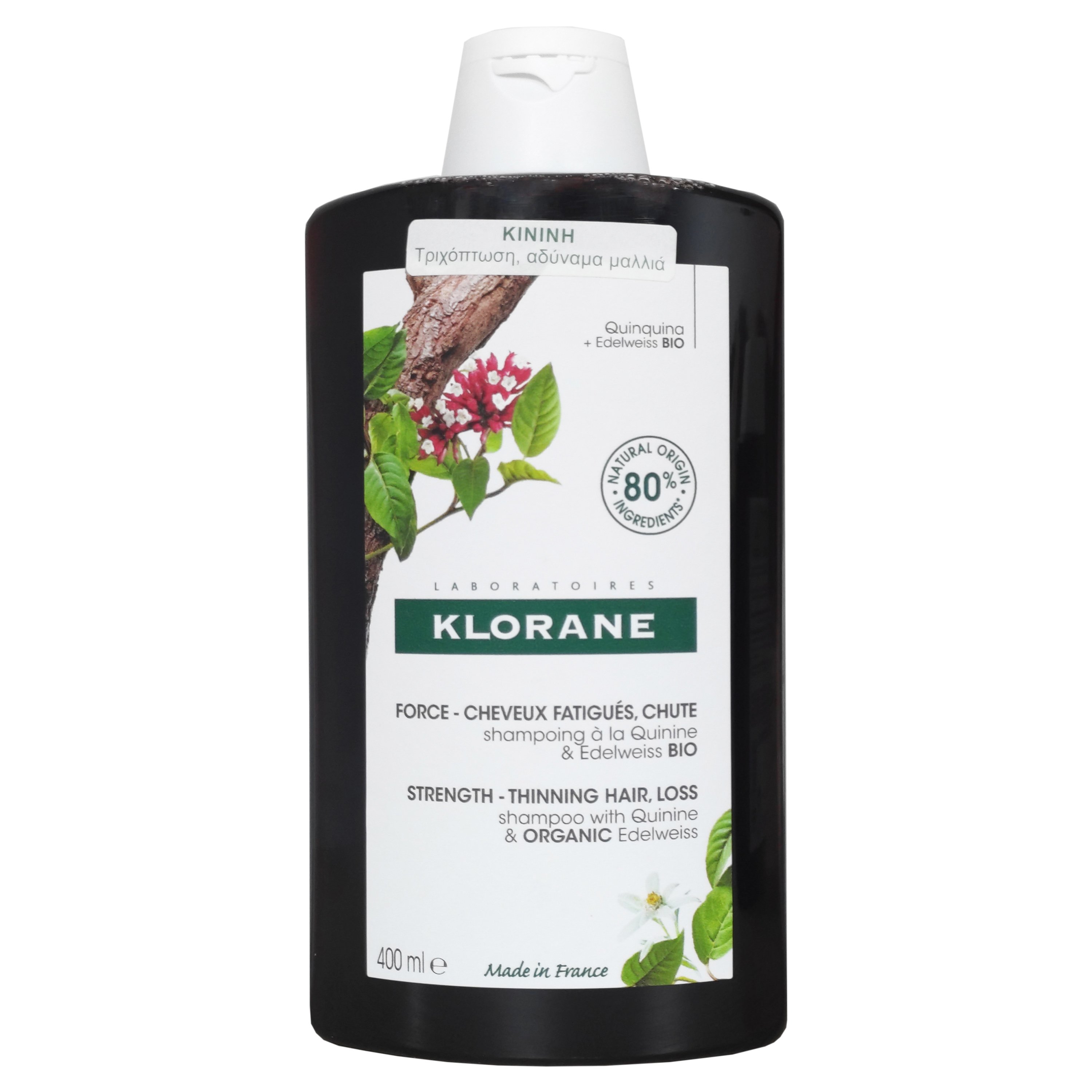 Klorane Shampooing a la Quinine & Edelweiss Bio Σαμπουάν με Κινίνη Κατά της Τριχόπτωσης 400ml