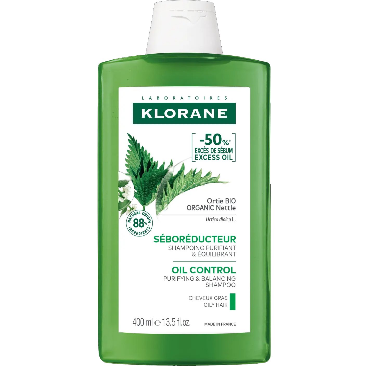 Klorane Nettle Shampoo Oily Hair Σαμπουάν με Τσουκνίδα για Λιπαρά Μαλλιά 400ml