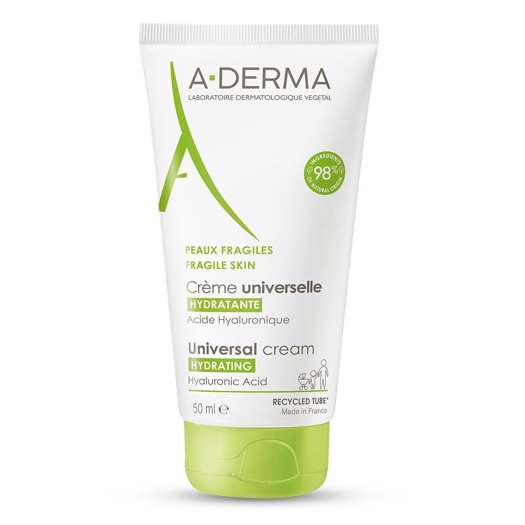 A-Derma Universal Hydrating Cream with Hyaluronic Acid Ενυδατική Κρέμα Προσώπου Σώματος για Ευαίσθητες Επιδερμίδες 50ml