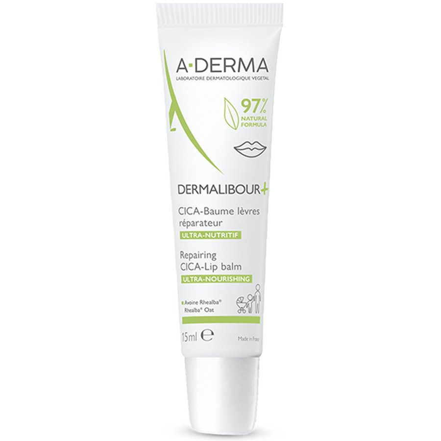 A-Derma A-Derma Dermalibour+ Repairing CICA-Lip Balm Επανορθωτικό Βάλσαμο για Σκασμένα, Ξηρά Χείλη 15ml