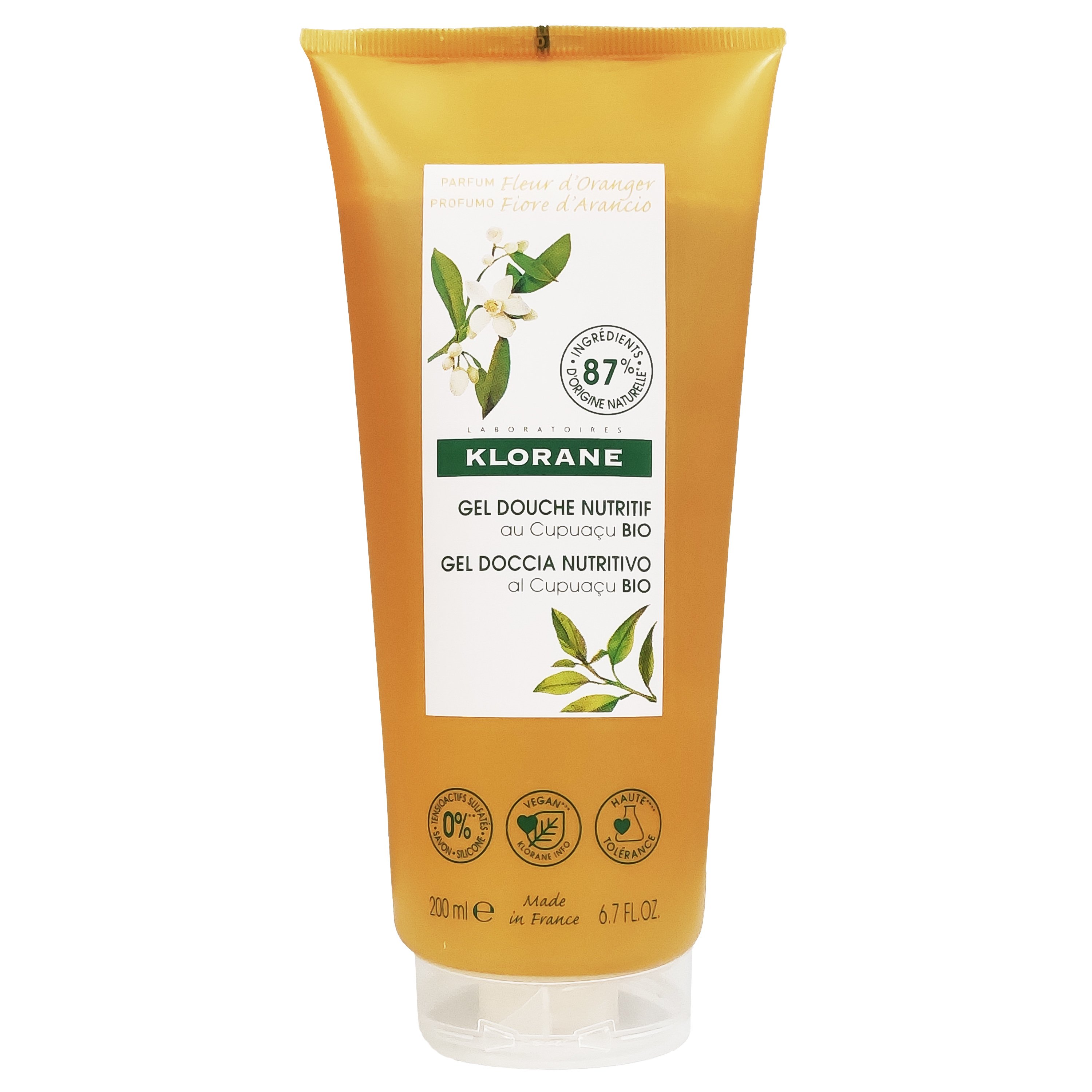 Klorane Nourishing Shower Gel with Organic Cupuacu Butter & Orange Blossom Θρεπτικό Αφρόλουτρο με Άνθος Πορτοκαλιάς 200ml