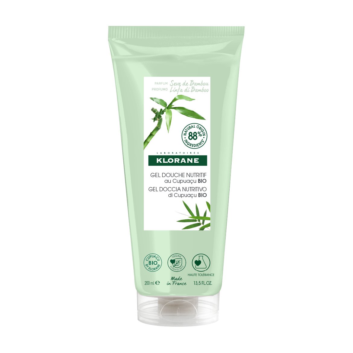 Klorane Nourishing Shower Gel with Organic Cupuacu Butter & Bamboo Sap Απαλό Αφρόλουτρο με Άρωμα Από Χυμό Μπαμπού 200ml