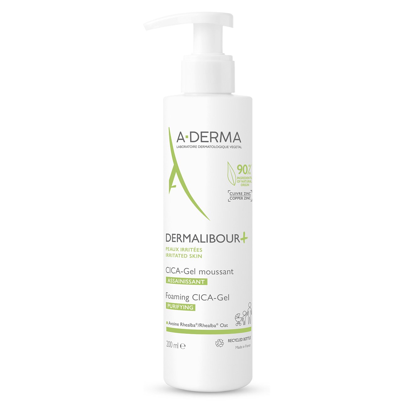 A-Derma A-Derma Dermalibour Foaming CICA-Gel Purifying Εξυγιαντικό Αφρίζον Gel για Πρόσωπο & Σώμα 200ml
