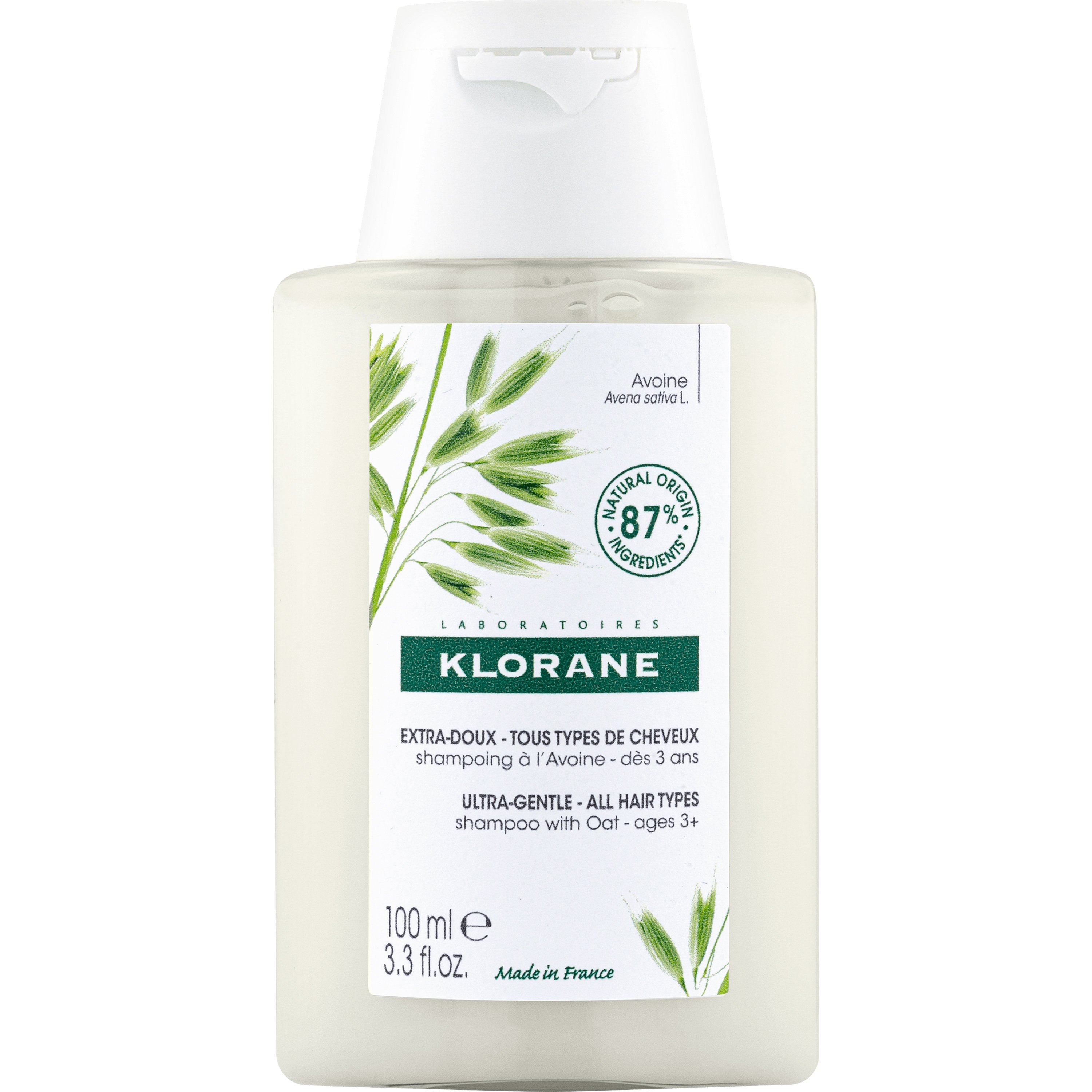 Klorane Klorane Oat Shampoo All Hair Types Εξαιρετικά Απαλό Σαμπουάν με Βρώμη για Όλους του Τύπους Μαλλιών 100ml