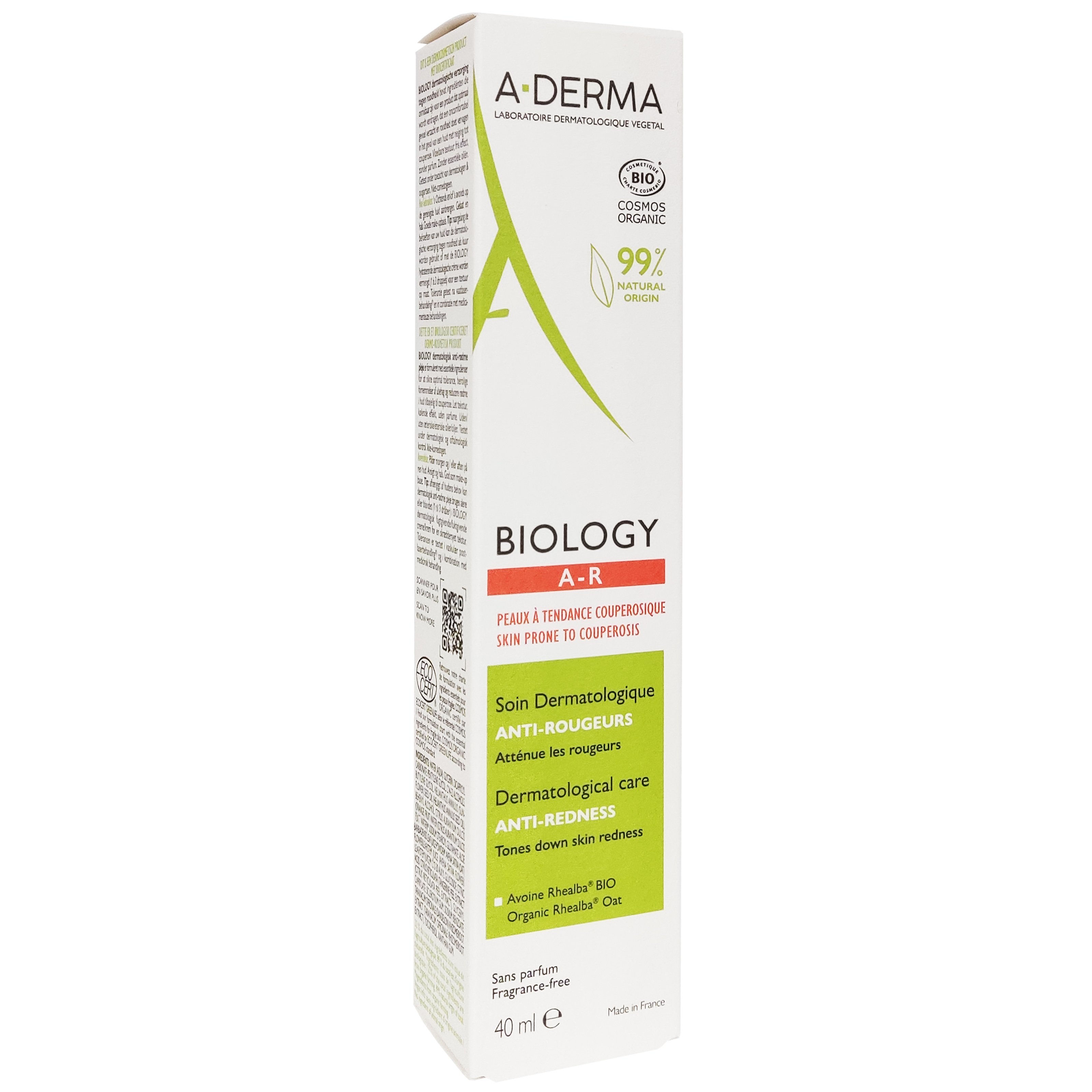 A-Derma Biology A-R Dermatological Care Anti-Redness Δερματολογική Φροντίδα Προσώπου Κατά της Ερυθρότητας 40ml