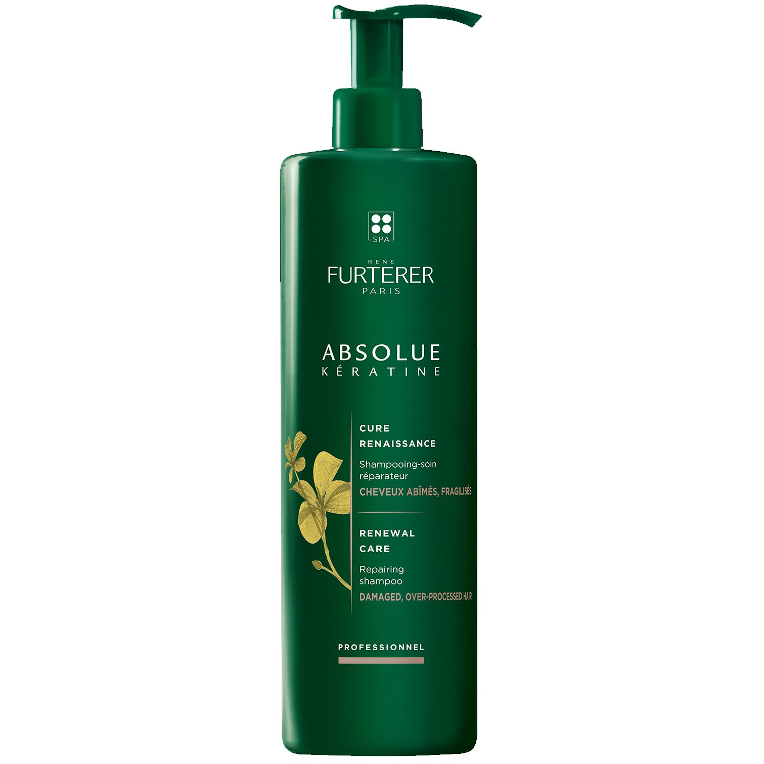 Rene Furterer Absolue Keratine Renewal Care Repairing Shampoo for Damaged, Over-Processed Hair Σαμπουάν Αναδόμησης για Εύθραυστα, Κατεστραμμένα Μαλλιά 600ml