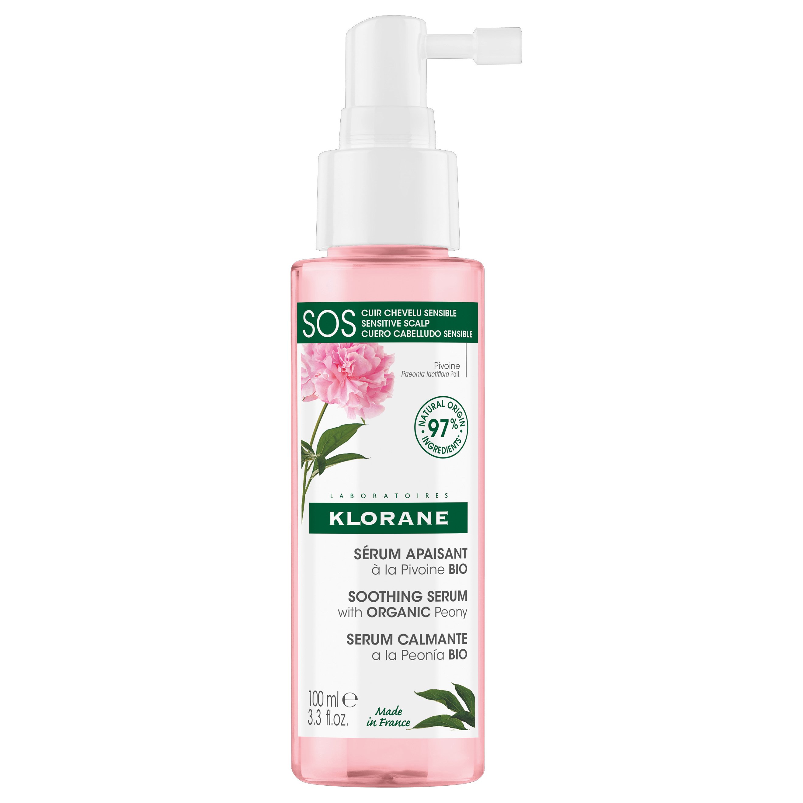 Klorane Pivoine Soothing & Sensitive Scalp SOS Serum Καταπραϋντικός & Αντι-Ερεθιστικός Ορός για Ευαίσθητο Τριχωτό με Βιολογική Παιώνια 100ml