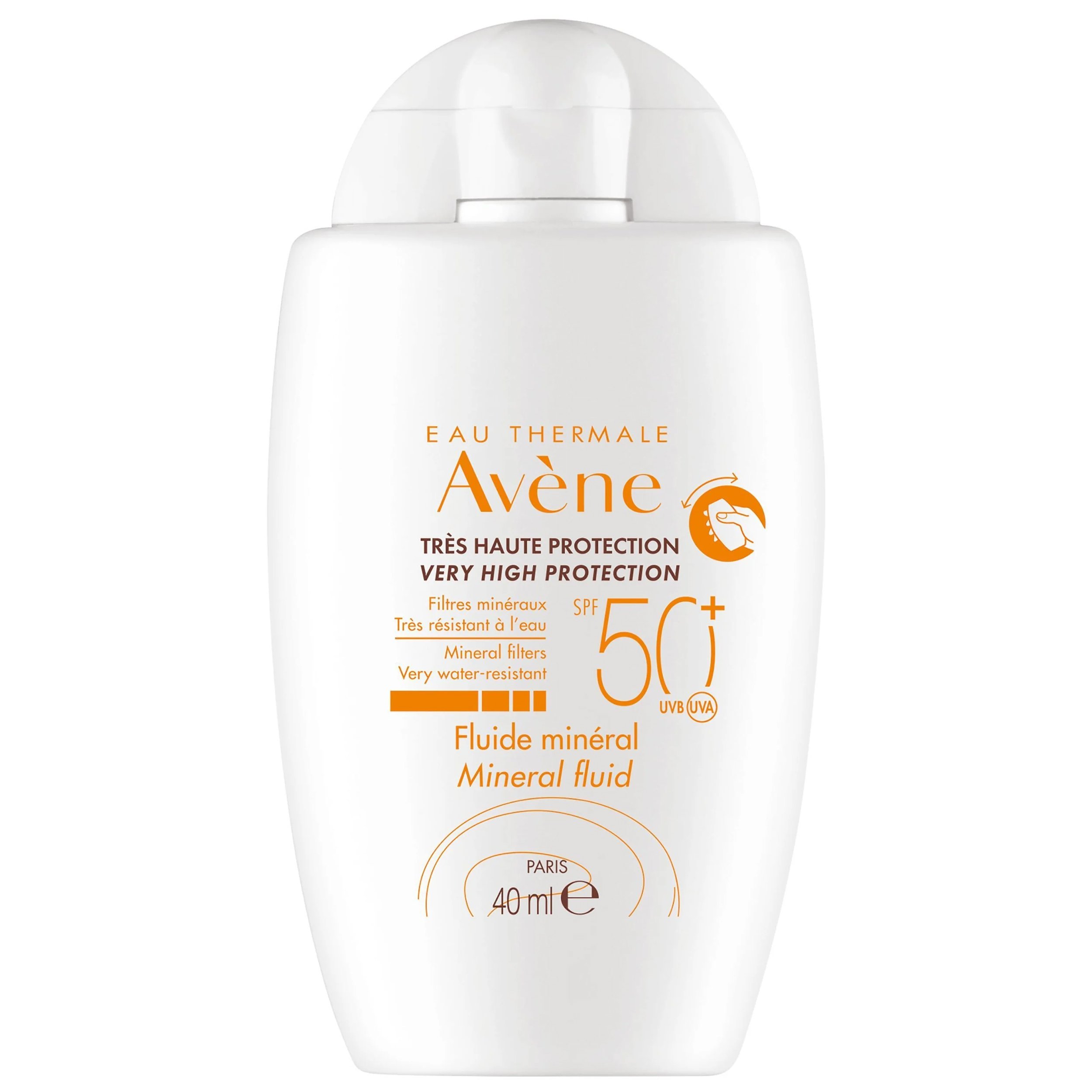 Avene Very High Protection Mineral Fluid Spf50+ Λεπτόρρευστη Αντηλιακή Κρέμα Προσώπου Πολύ Υψηλής Αντηλιακής Προστασία για την Ευαίσθητη Μη Ανεκτική Επιδερμίδα 40ml