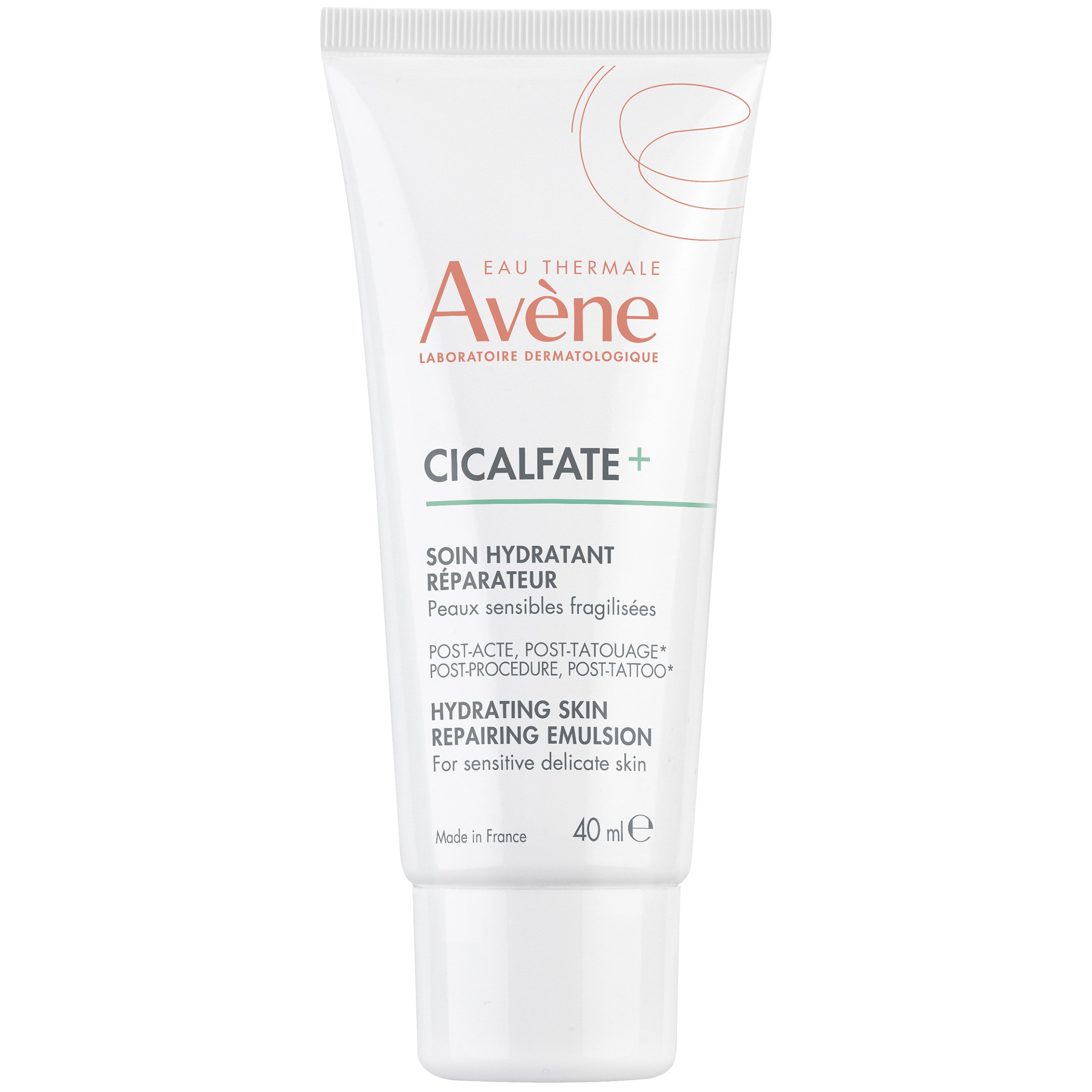 Avène Avene Cicalfate+ Hydrating Skin Repairing Post-Acte, Post-Tatouage Emulsion Επανορθωτικό, Ενυδατικό Γαλάκτωμα Μετά από Αισθητικές Πράξεις & Τατουάζ για Ευαίσθητα Δέρματα 40ml