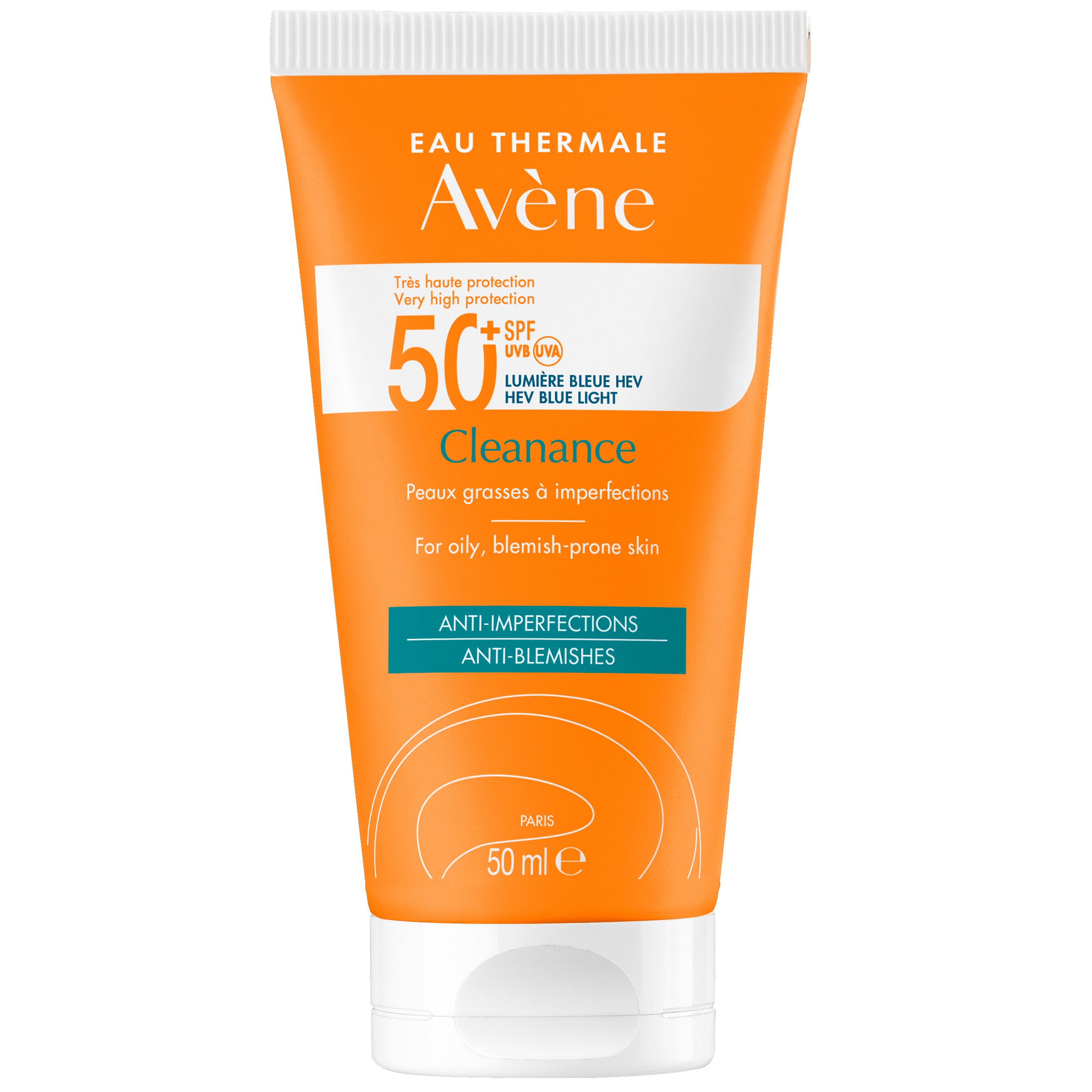 Avene Cleanance Solaire Spf50+ Αντηλιακό Προσώπου Λαιμού Πολύ Υψηλής Προστασίας για το Ευαίσθητο Λιπαρό Δέρμα με Ατέλειες 50ml