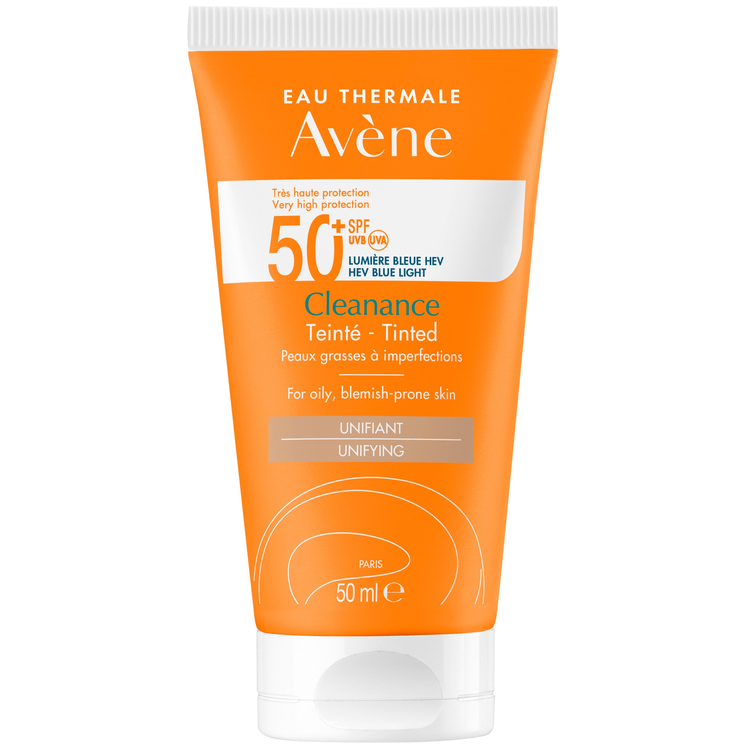 Avene Cleanance Solaire Tinted Spf50+ Αντηλιακό Προσώπου Λαιμού με Χρώμα, Πολύ Υψηλής Προστασίας για το Ευαίσθητο Λιπαρό Δέρμα με Ατέλειες 50ml