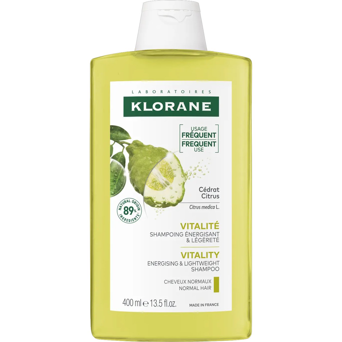 Klorane Citrus Shampoo Normal to Oily Hair Σαμπουάν με Πολτό Κίτρου για Κανονικά Προς Λιπαρά Μαλλιά 400ml