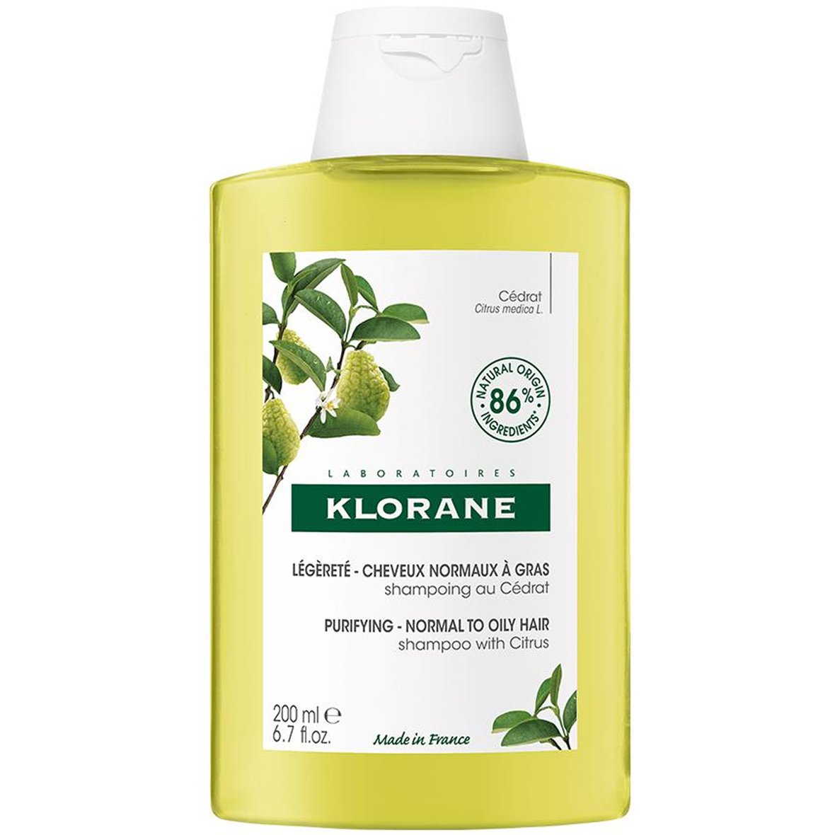 Klorane Klorane Citrus Shampoo Normal to Oily Hair Σαμπουάν με Κίτρο για Κανονικά ή Λιπαρά Μαλλιά 200ml