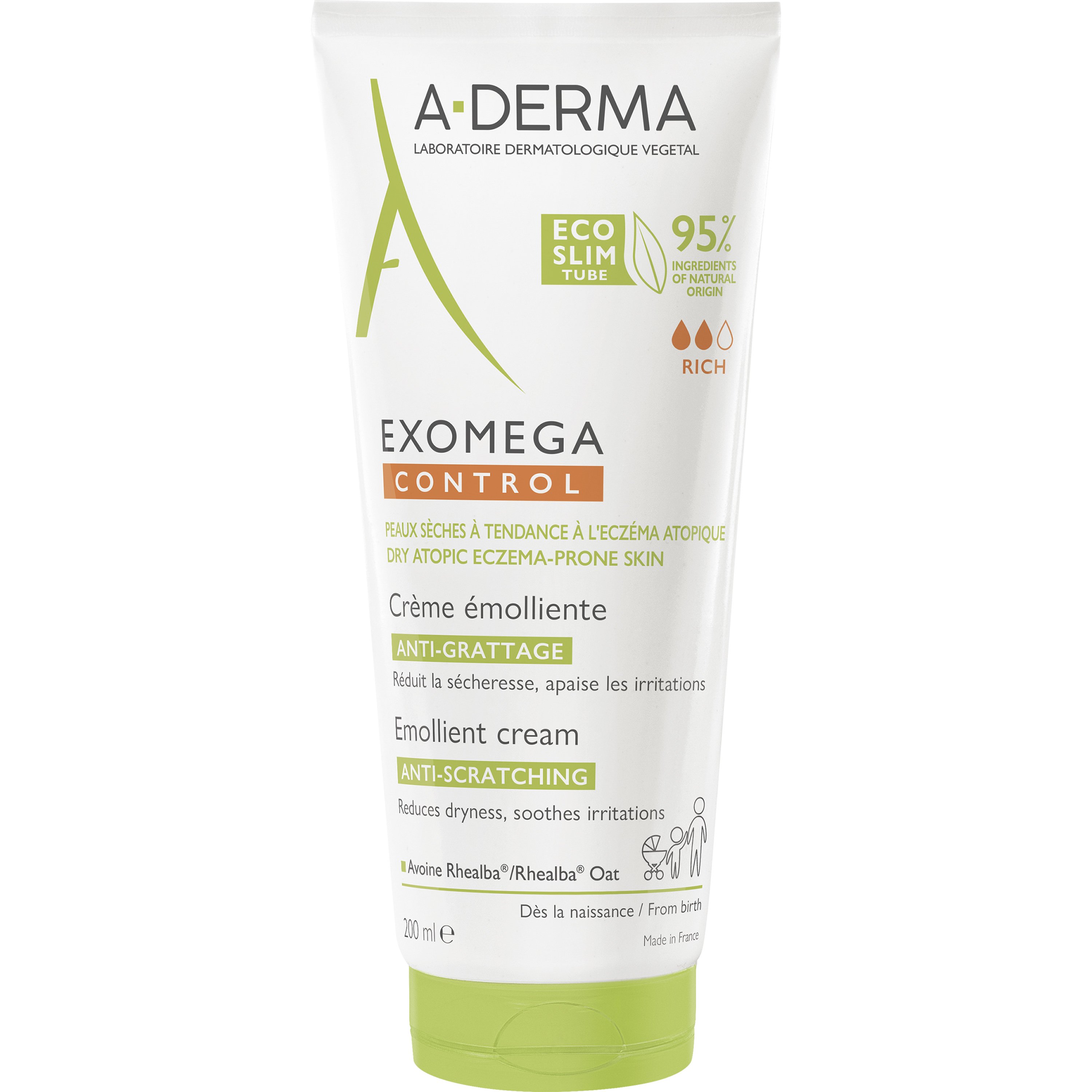 A-Derma A-Derma Exomega Control Emollient Cream Μαλακτική Κρέμα Κατά του Αισθήματος Κνησμού 200ml