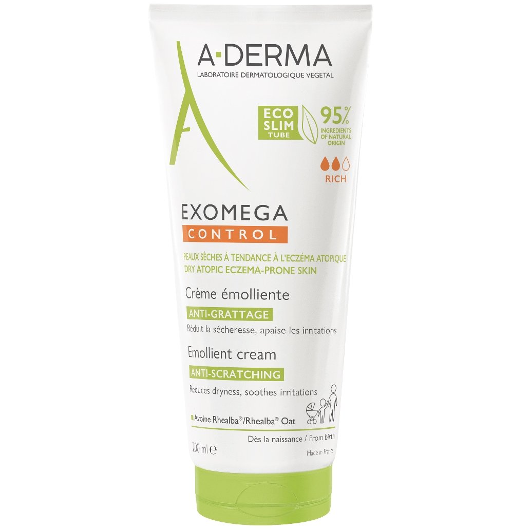 A-Derma Exomega Control Creme Emolliente Μαλακτική Καταπραϋντική Κρέμα για το Αίσθημα του Κνησμού, στο Ξηρό Δέρμα 200ml