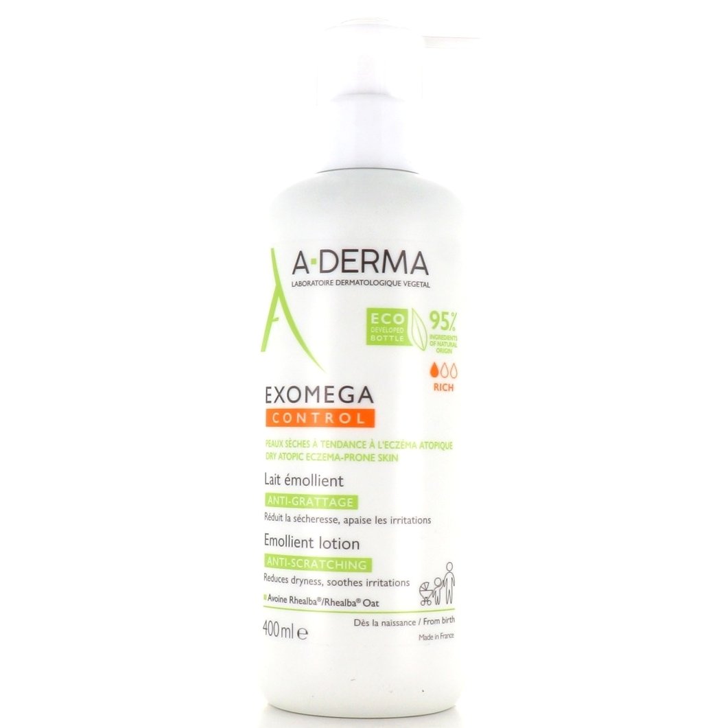 A-Derma Exomega Control Lait Emollient Lotion Μαλακτικό Γαλάκτωμα Προσώπου & Σώματος για Ατοπικό ή Πολύ Ξηρό Δέρμα 400ml
