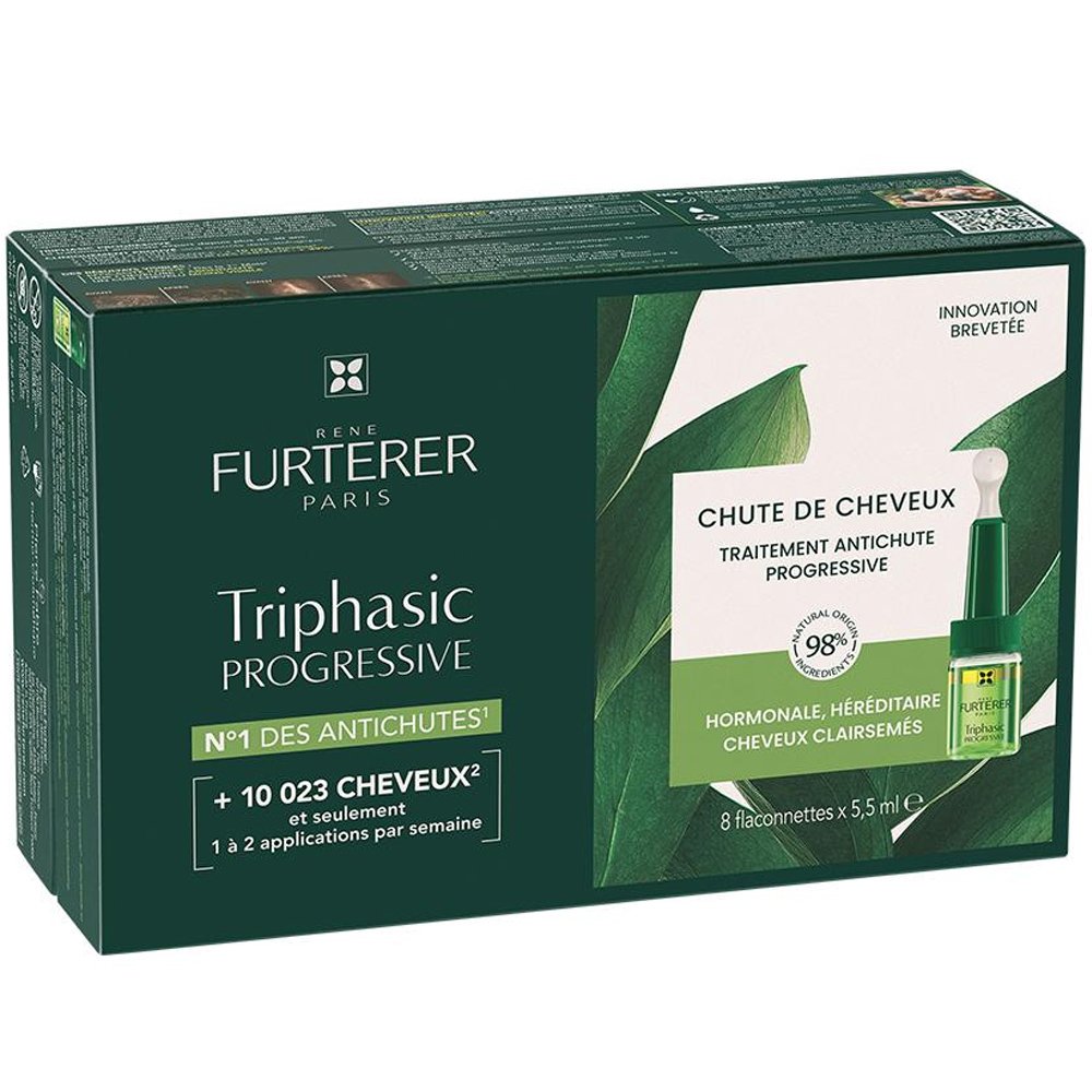 Rene Furterer Triphasic Progressive Anti-Hair Loss Treatment Αγωγή Κατά της Προοδευτικής Τριχόπτωσης 8 Vials x 5,5ml
