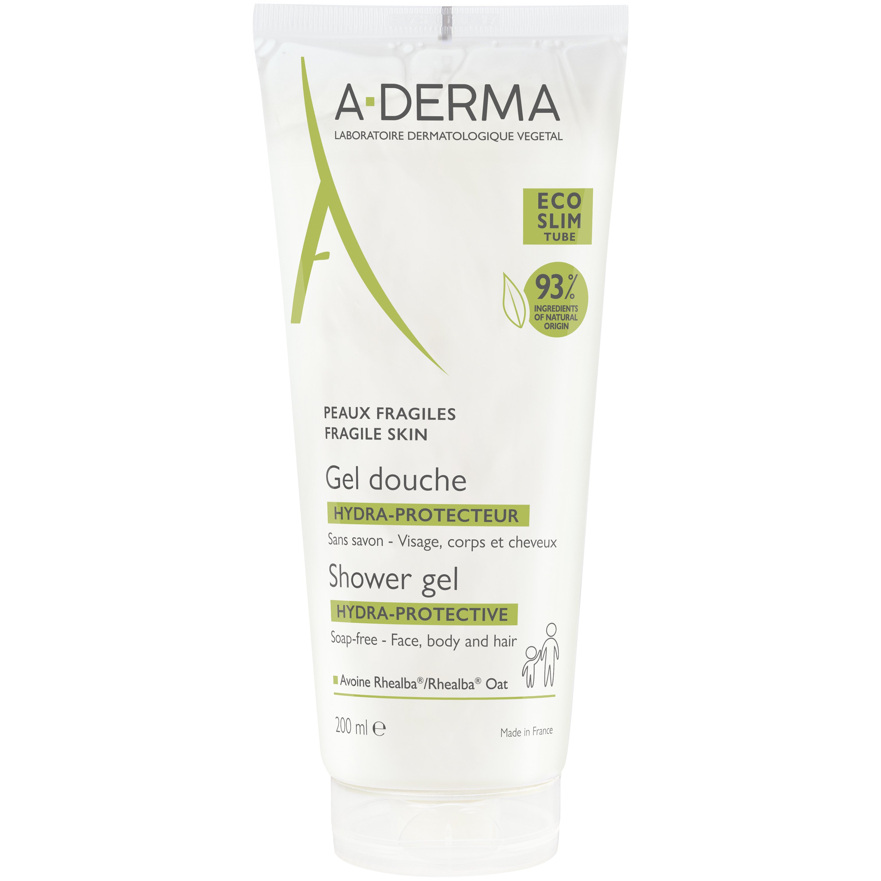 A-derma Shower Gel Hydra-Protective Αφρόλουτρο για Ευαίσθητες Επιδερμίδες 200ml