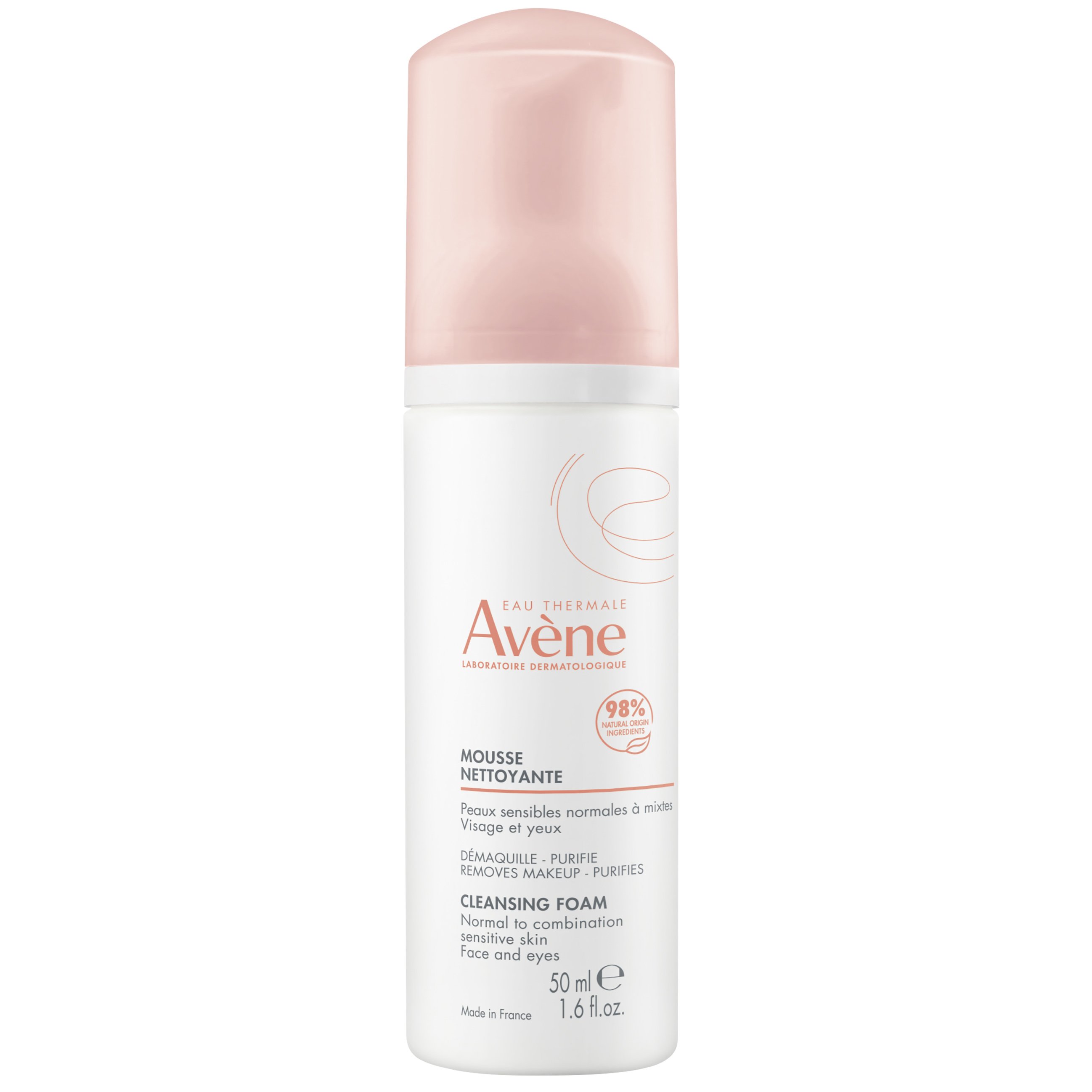 Avene Mousse Nettoyante Cleansing Foam Travel Size Αφρός Καθαρισμού Προσώπου για Όλους τους Τύπους Δέρματος 50ml