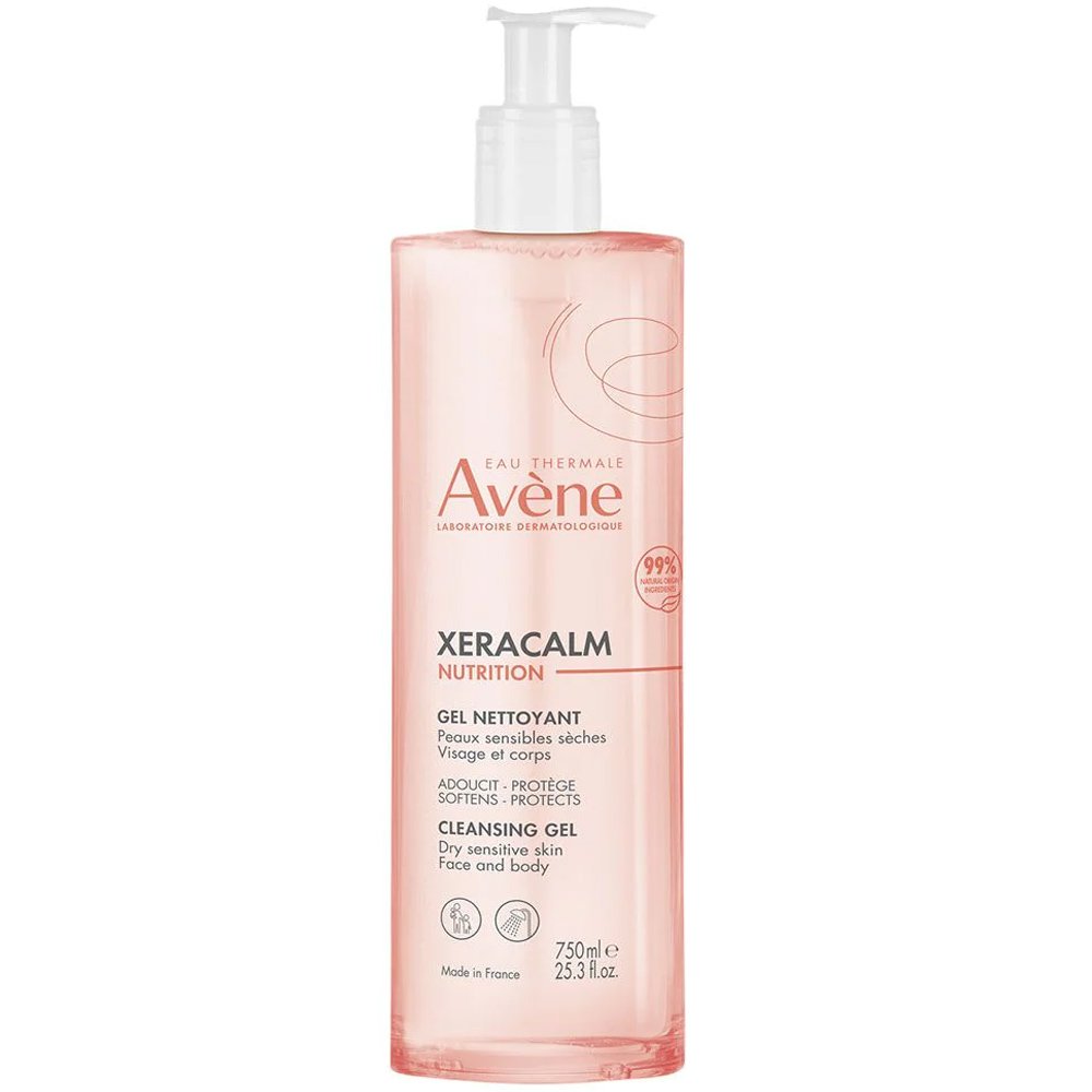 Avene Xeracalm Nutrition Cleansing Gel 750ml Τζελ Καθαρισμού Προσώπου & Σώματος για Ευαίσθητες & Ξηρές Επιδερμίδες
