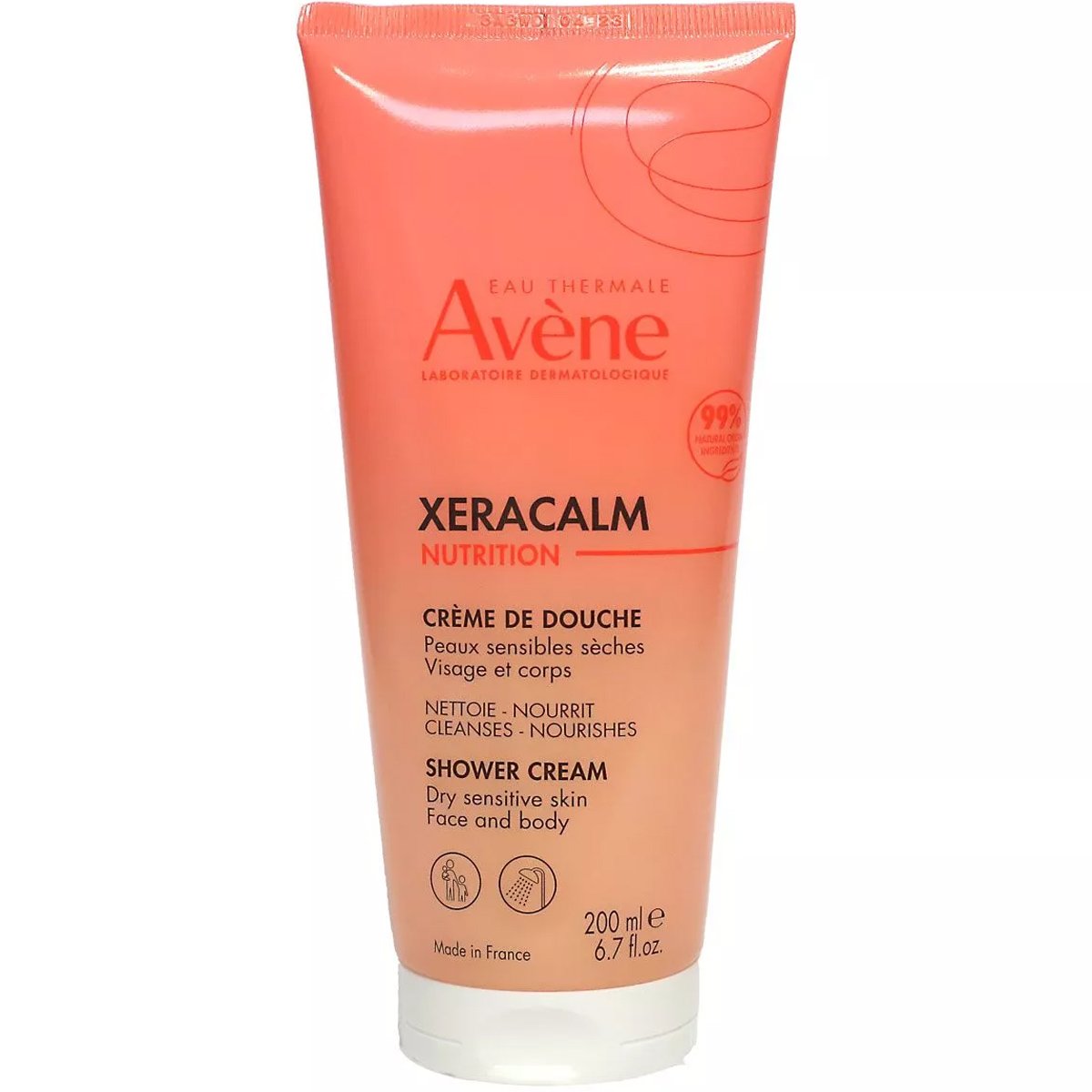 Avene Xeraclam Nutrition Shower Cream Κρεμοντούς Καθαρισμού Προσώπου & Σώματος για Ευαίσθητες & Ξηρές Επιδερμίδες 200ml 