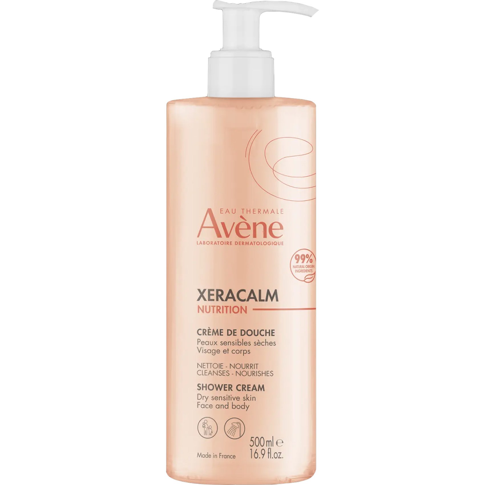 Avene Xeracalm Nutrition Shower Cream Κρέμα Καθαρισμού Προσώπου – Σώματος για Ευαίσθητες & Ξηρές Επιδερμίδες 500ml