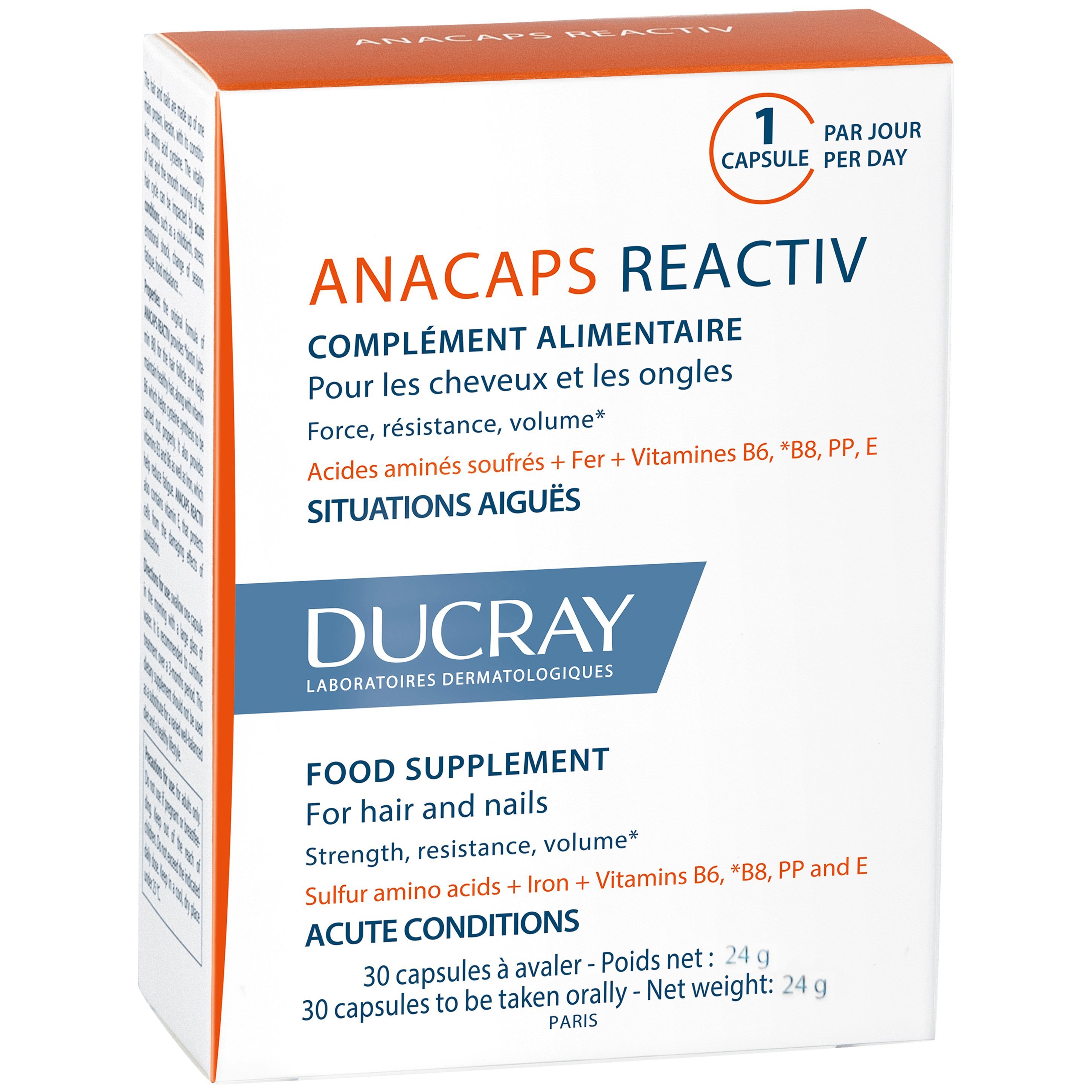 Ducray Anacaps Reactiv Συμπλήρωμα Διατροφής Κατά της Αντιδραστικής Τριχόπτωσης 30caps