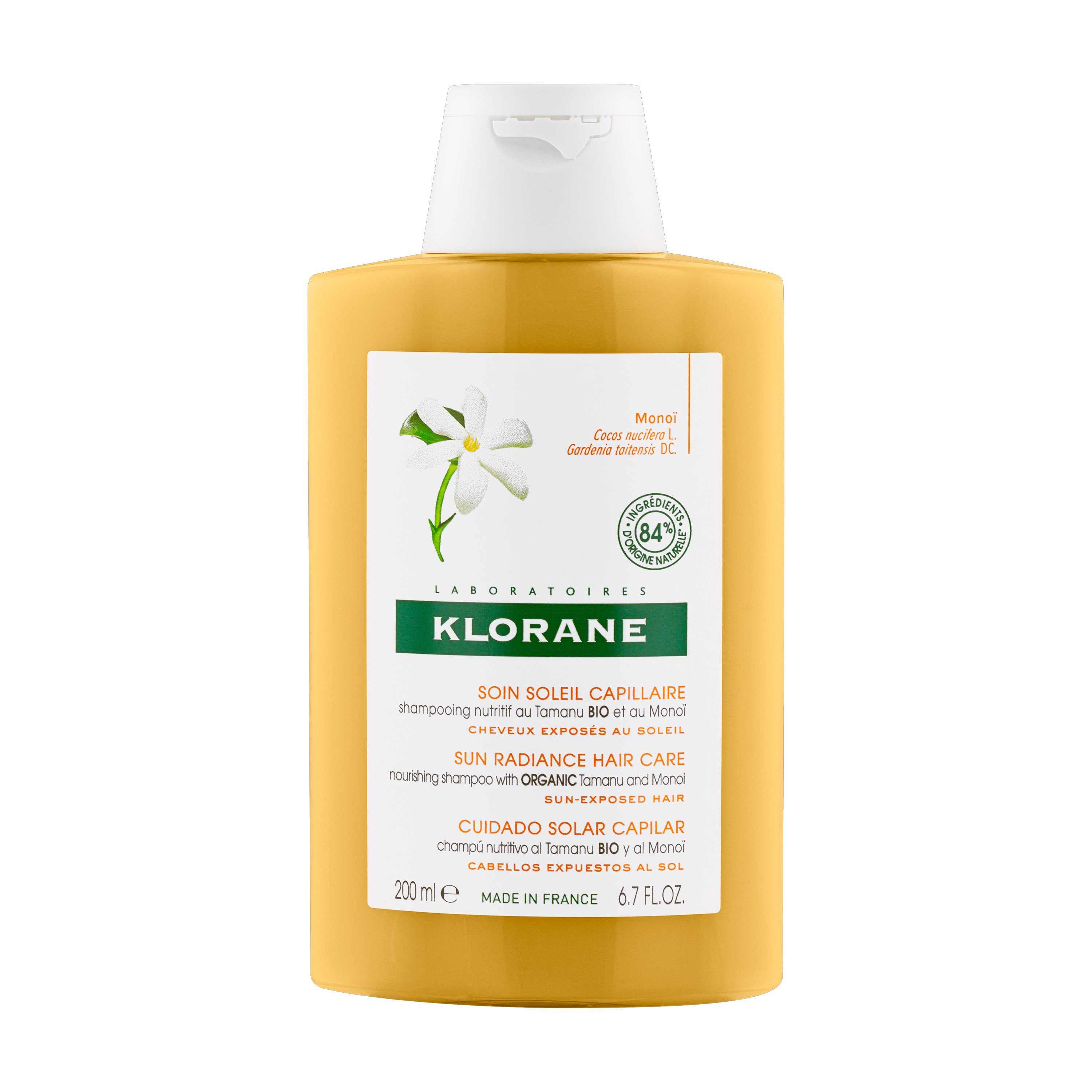 Klorane Monoi Sun Radiance Hair Care Organic Sampoo Monoi & Tamaru Σαμπουάν Θρέψης & Επανόρθωσης 200ml