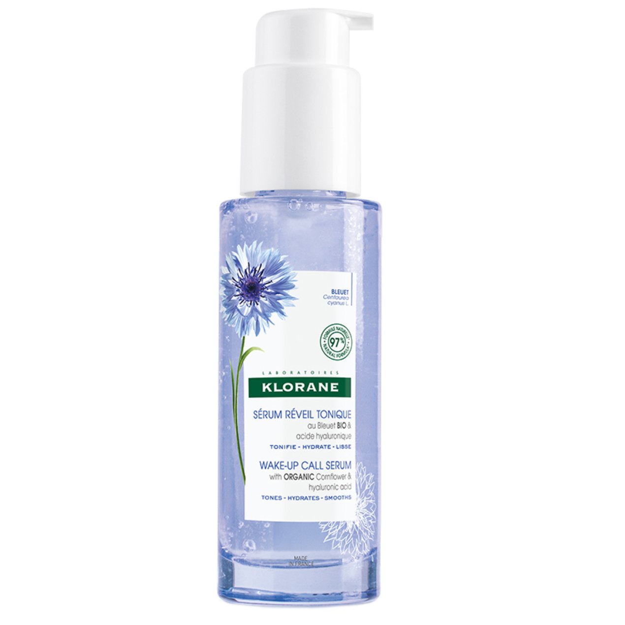 Klorane Bleuet Wake-Up Call Serum With Organic Cornflower & Hyalouronic Acid Ενυδατικός Ορός για Πρόσωπο & Λαιμό 50ml