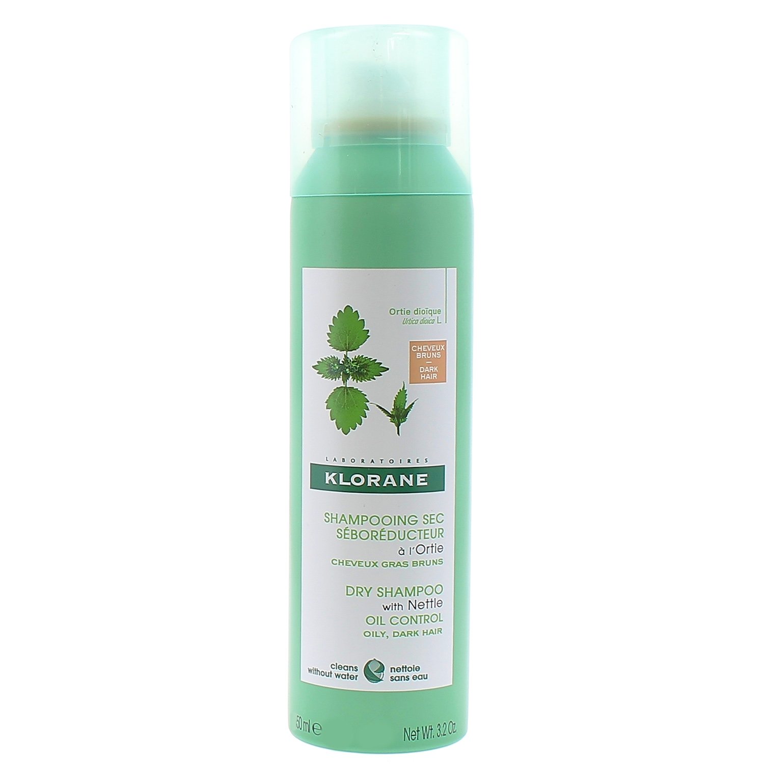 Klorane Shampooing Sec a l’Ortie Oily, Dark Hair Ξηρό Shampoo με Γαλάκτωμα Τσουκνίδας & Φυσικό Χρώμα, για Λιπαρά Μαλλιά 50ml