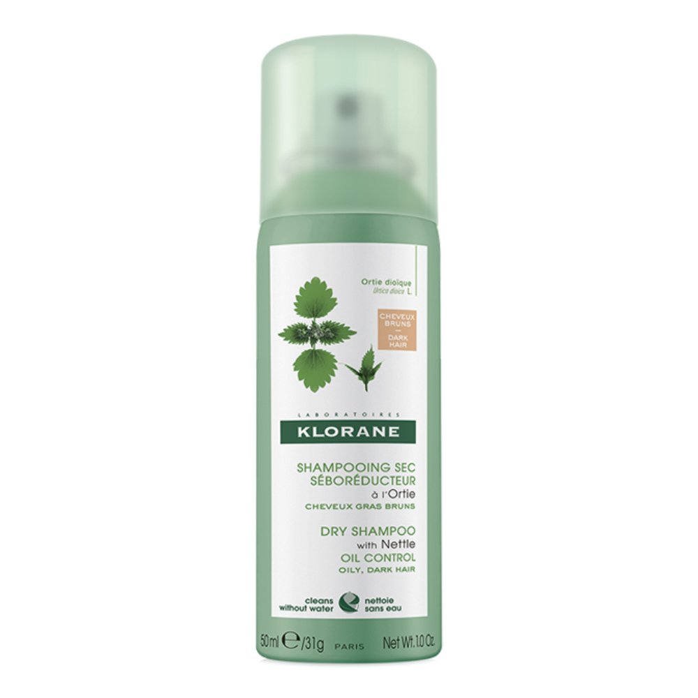 Klorane Shampooing Sec a l’Ortie Oily, Dark Hair Ξηρό Shampoo με Γαλάκτωμα Τσουκνίδας & Φυσικό Χρώμα, για Λιπαρά Μαλλιά 50ml
