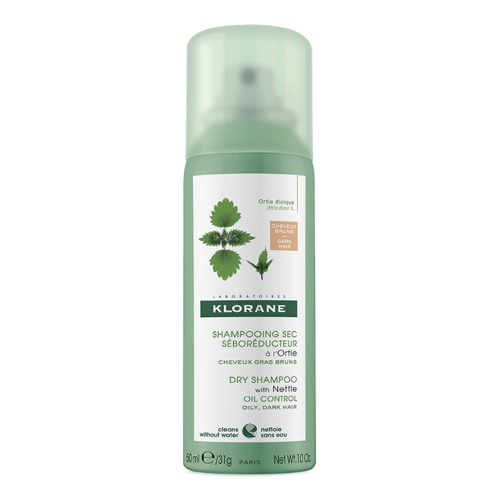 Klorane Klorane Nettle Dry Shampoo for Dark Hair Travel Size Ξηρό Σαμπουάν με Τσουκνίδα για Λιπαρά & Σκούρα Μαλλιά 50ml