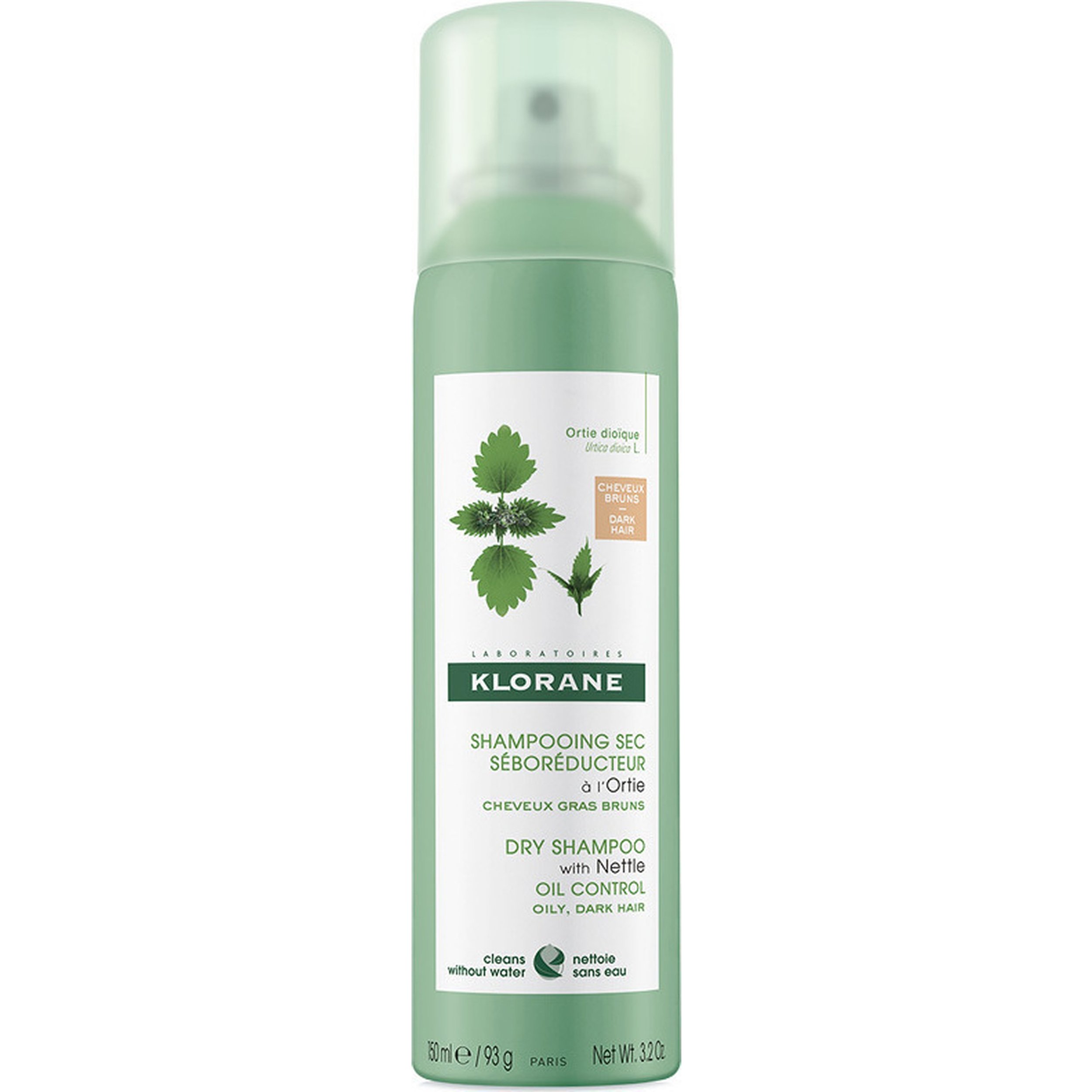 Klorane Shampooing Sec a L Ortie Brown to Dark Hair Ξηρό Shampoo με Γαλάκτωμα Τσουκνίδας & Φυσικό Χρώμα, για Λιπαρά Μαλλιά 150ml