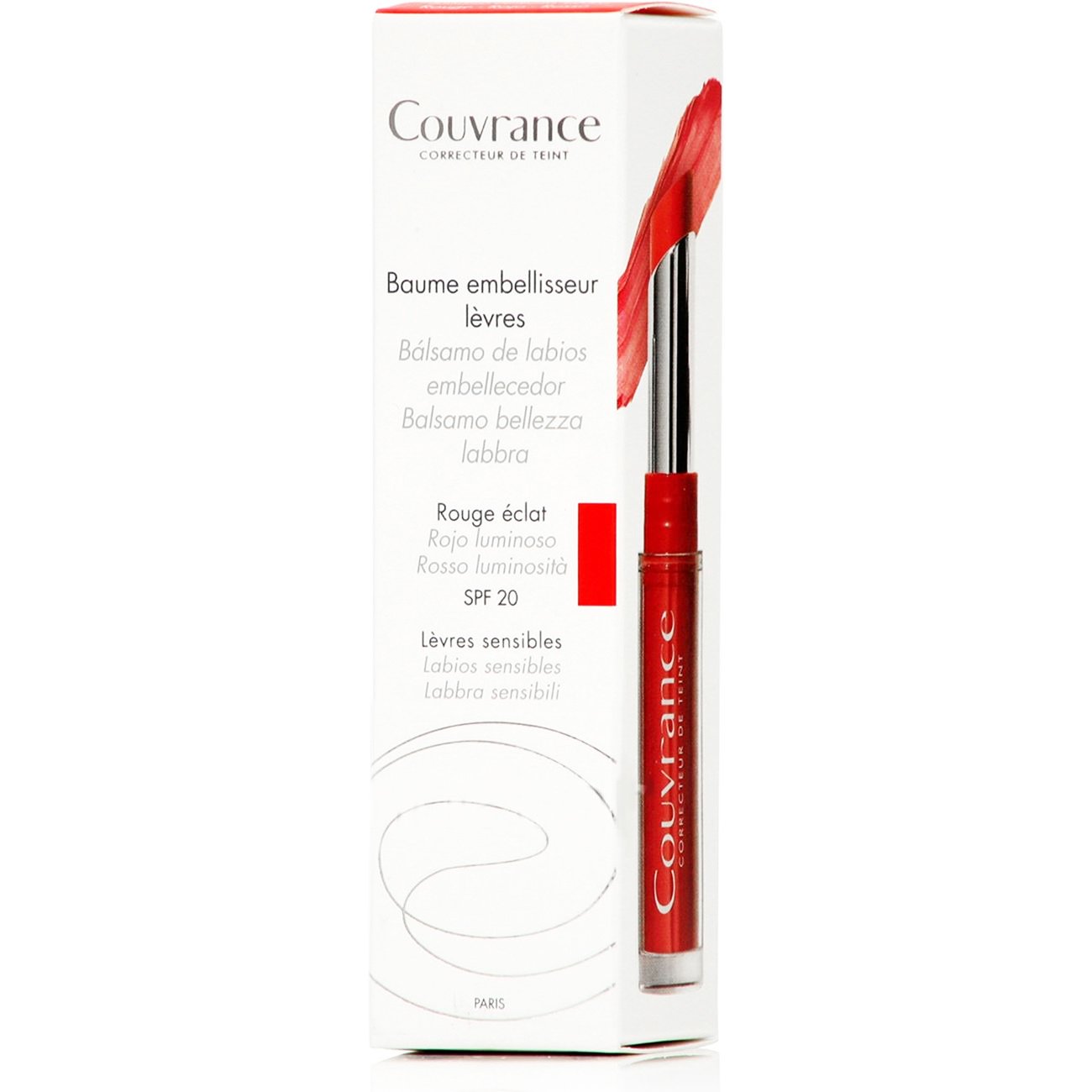 Avene Couvrance Baume Embellisseur Levres Rouge Eclat Βάλσαμο Ανάδειξης Χειλιών Spf20 Λαμπερό Κόκκινο 3gr