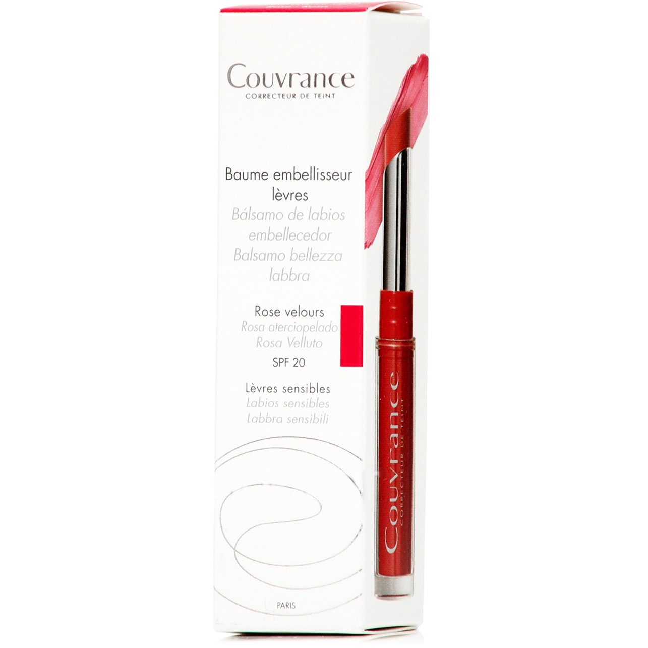 Avene Couvrance Baume Embellisseur Levres Roze Velours Βάλσαμο Ανάδειξης Χειλιών Spf20 Βελούδινο Ροζ 3gr