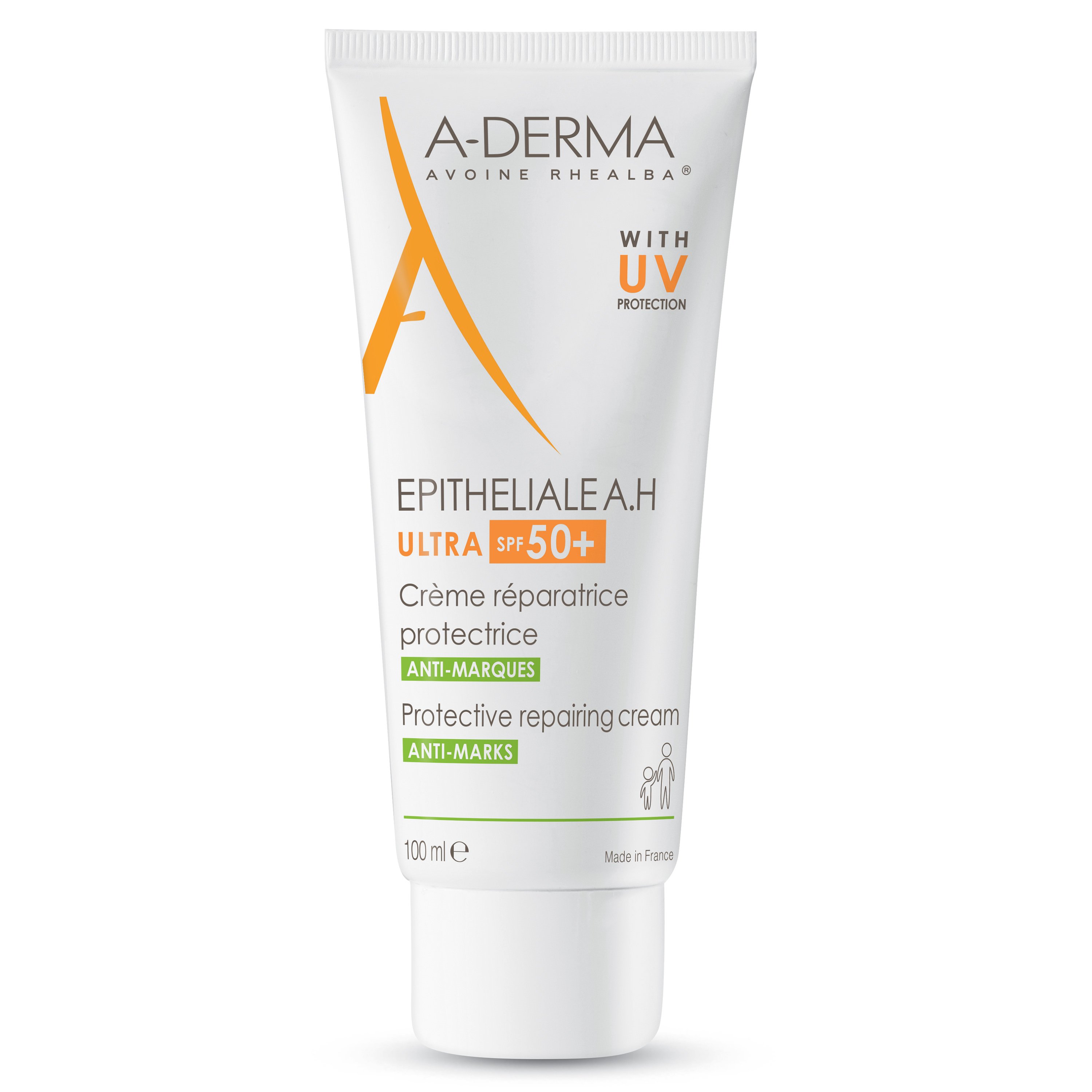 A-Derma Epitheliale A.H Ultra Spf50+ Cream Προστατευτική Επανορθωτική Πολύ Υψηλής Αντηλιακής Προστασίας 100ml