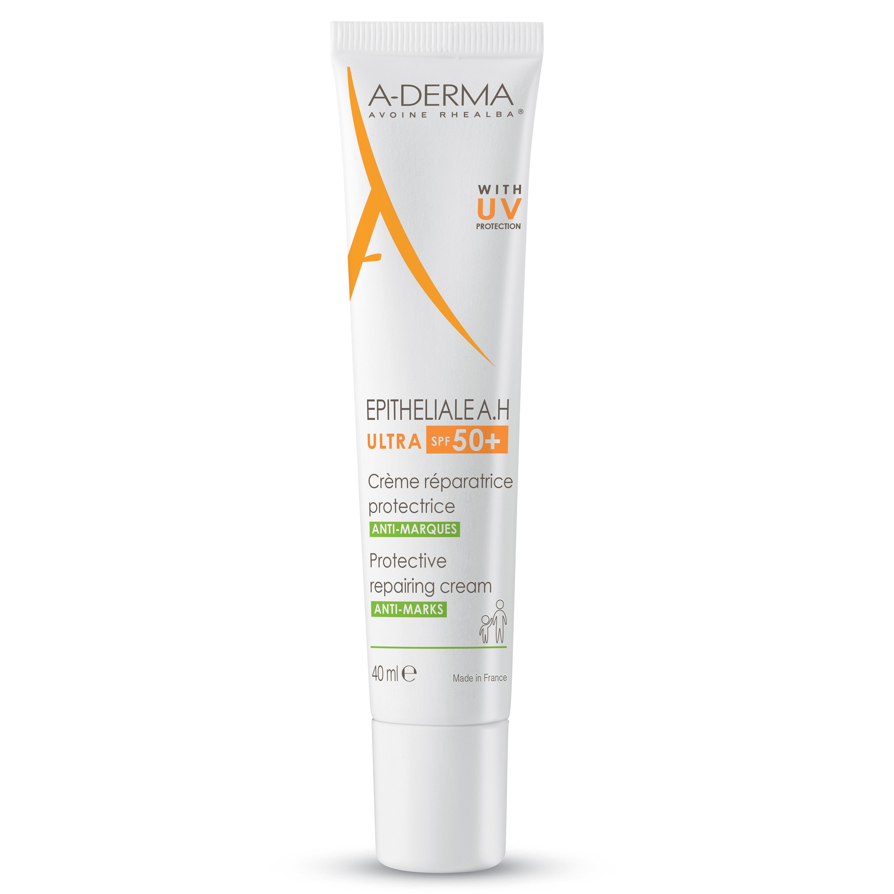 A-Derma Epitheliale A.H Ultra Spf50+ Cream Προστατευτική Επανορθωτική Πολύ Υψηλής Αντηλιακής Προστασίας 40ml