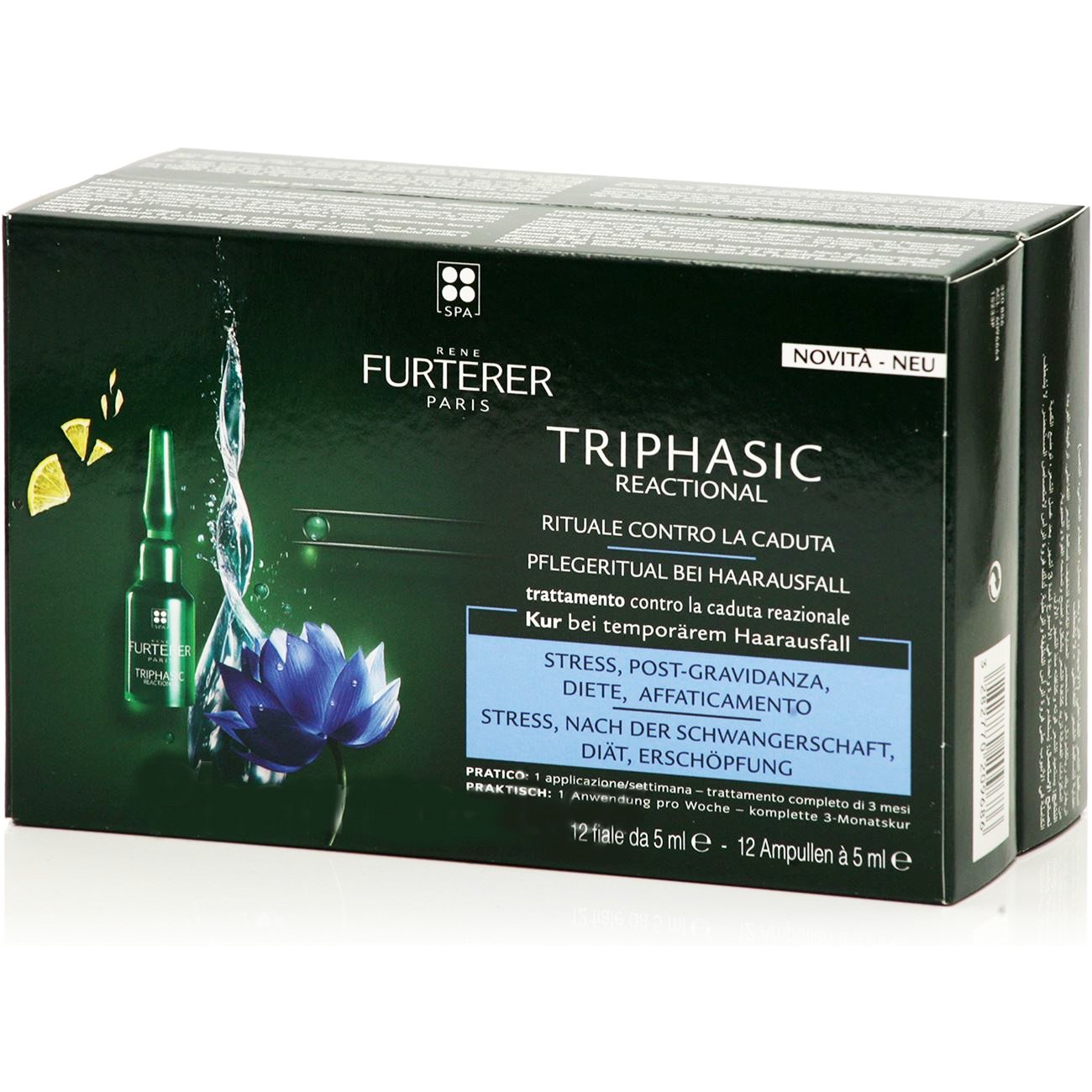 Rene Furterer Triphasic Reactionel Anti-Hair Loss Ritual Αγωγή Κατά της Αντιδραστικής Τριχόπτωσης 12 ampoules x 5ml