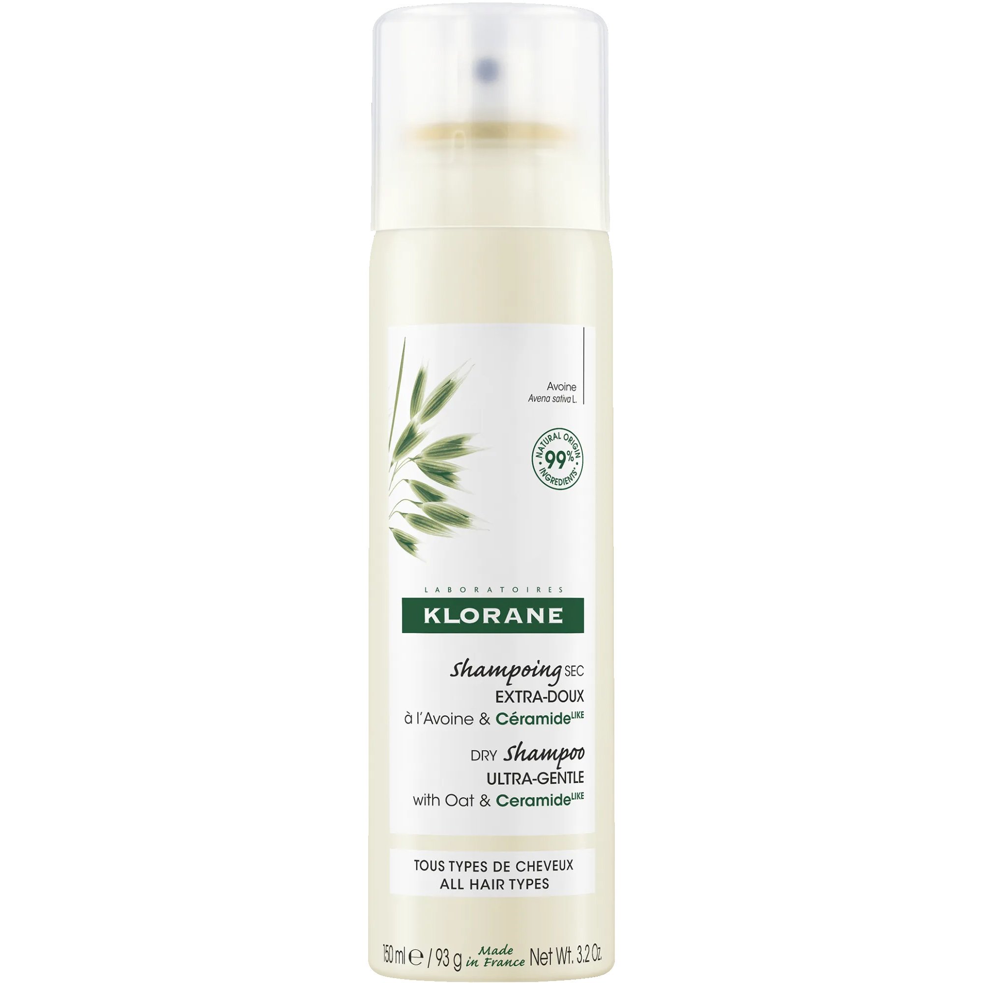 Klorane Klorane Oat Dry Shampoo 150ml,Ξηρό Σαμπουάν με Βρώμη για Όλους τους Τύπους Μαλλιών