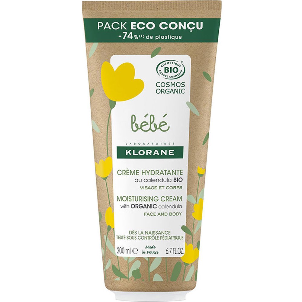 Klorane Bebe Moisturising Cream with Calendula 0m+, Βρεφική Ενυδατική Κρέμα Προσώπου – Σώματος με Οργανική Καλέντουλα 200ml