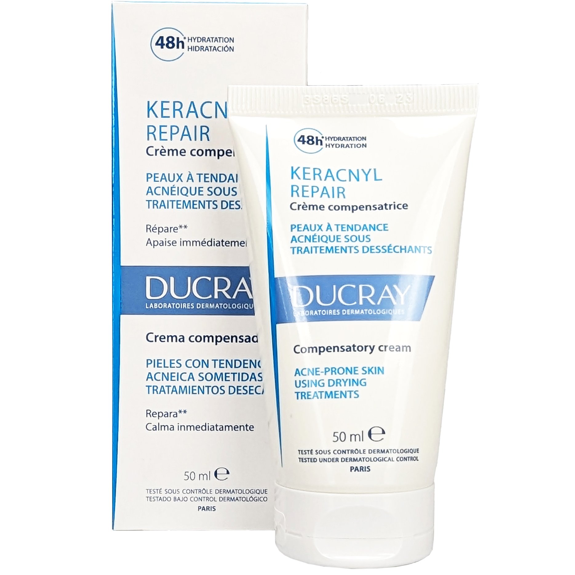 Ducray Keracnyl Repair Compensating Cream Αντισταθμιστική Κρέμα για Δέρμα με Τάση Ακμής υπό Αγωγές που Προκαλούν Ξηρότητα 50ml