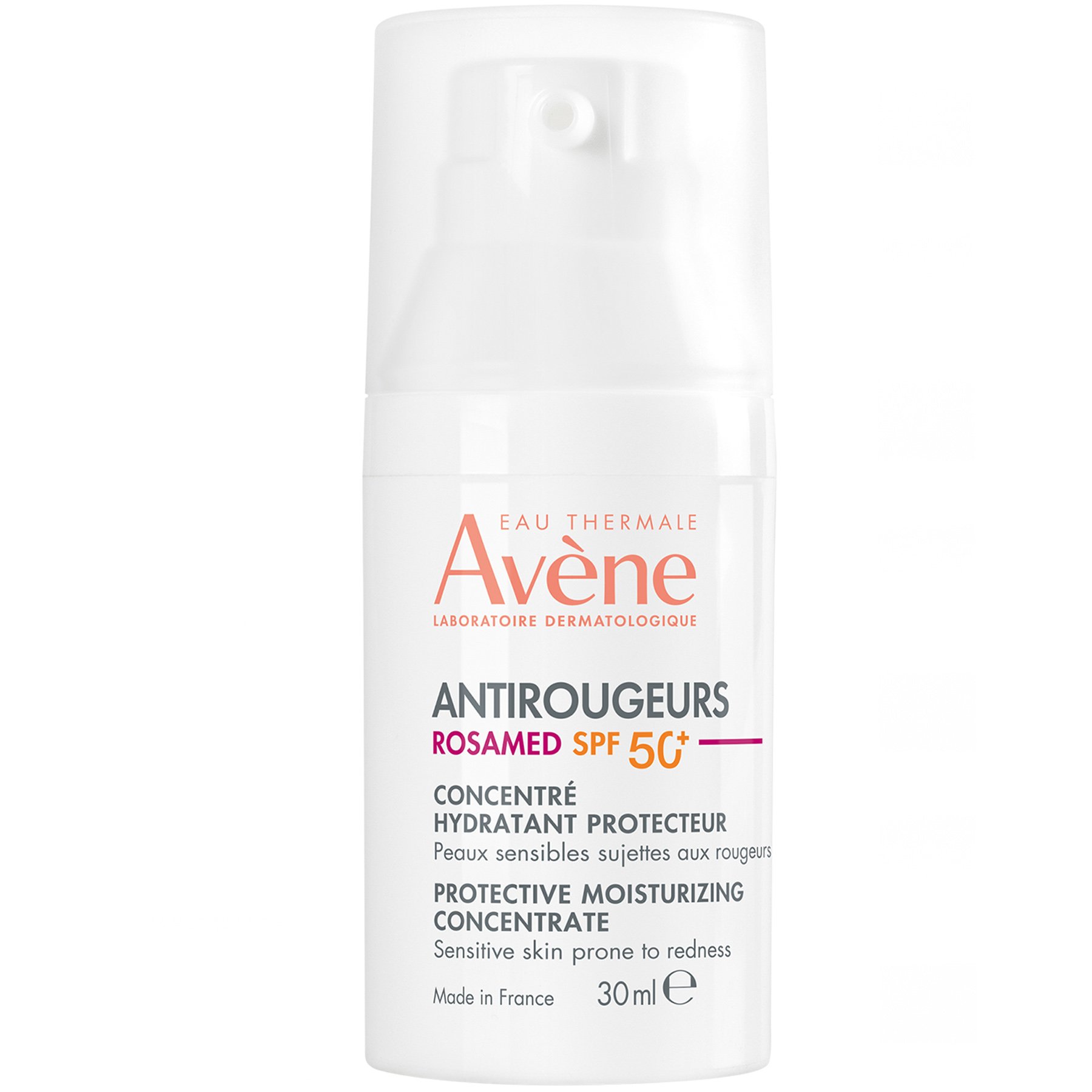 Avène Avene Antirougeurs Rosamed Spf50+ Προστατευτικό Ενυδατικό Αντηλιακό Συμπύκνωμα Πολύ Υψηλής Προστασίας για Δέρμα με Τάση για Ερυθρότητα 30ml