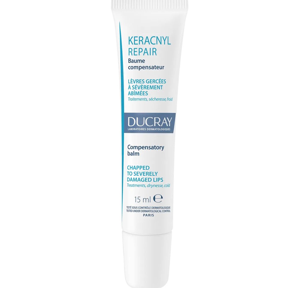 Ducray Ducray Keracnyl Repair Compensatory Lip Balm Ενυδατικό Βάλσαμο Χειλιών που Επανορθώνει & Προστατεύει Σκασμένα Έως Πολύ Ταλαιπωρημένα Χείλια Μετά από Λήψη Αγωγής Κατά της Ακμής 15ml