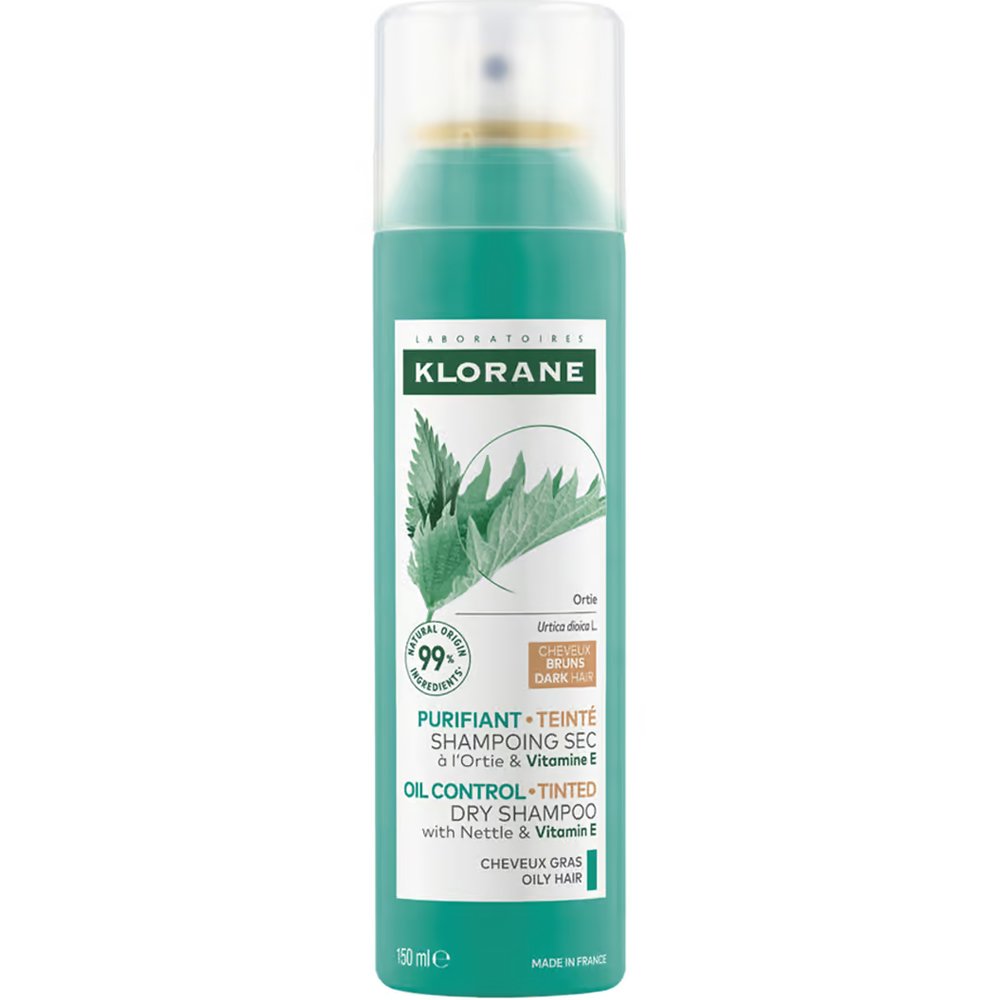 Klorane Klorane Nettle Oil Control Dry Shampoo for Dark Hair Ξηρό Σαμπουάν με Τσουκνίδα για Λιπαρά & Σκούρα Μαλλιά 150ml