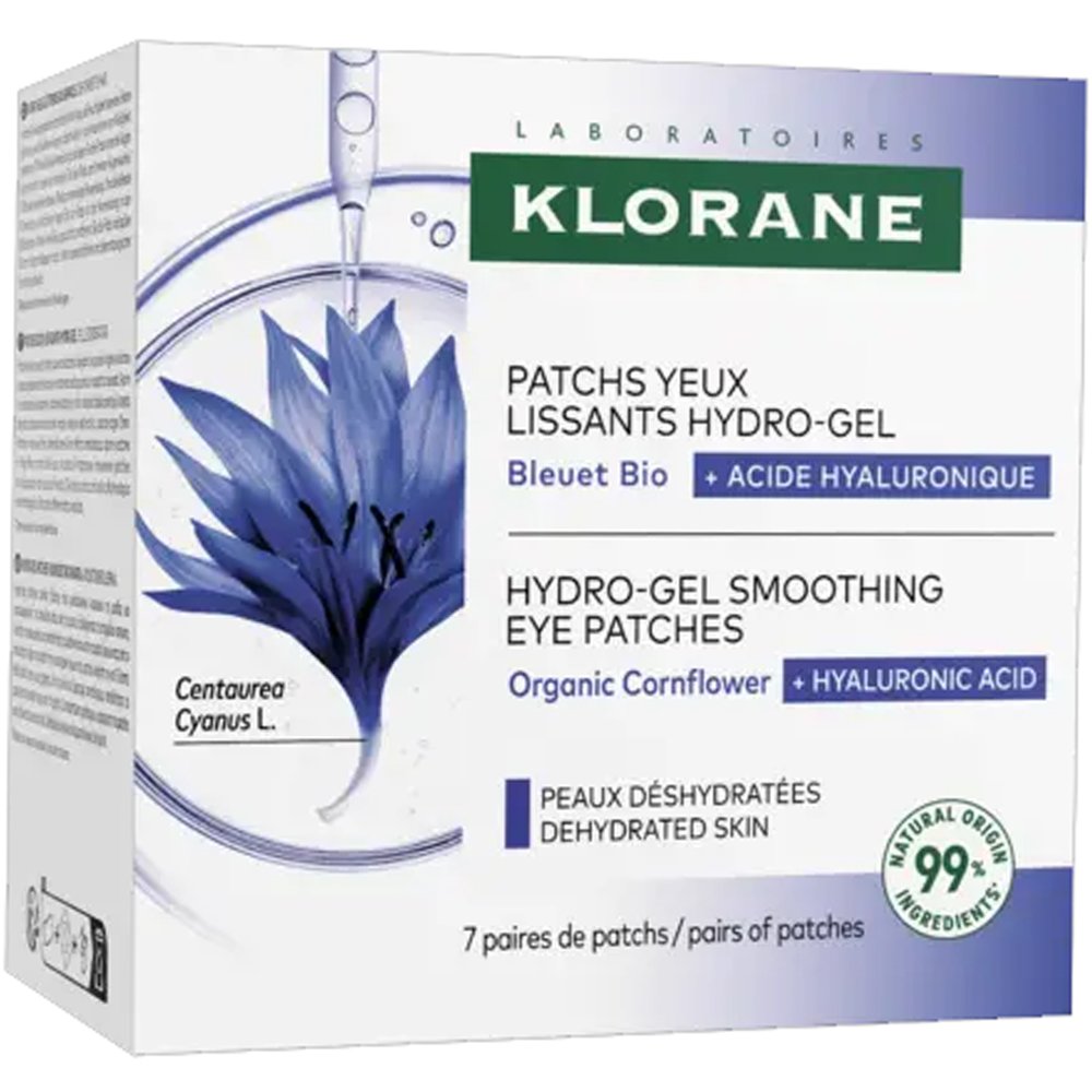 Klorane Cornflower Hydro-Gel Smoothing Eye Patches Επιθέματα Ματιών για Μαύρους Κύκλους & Σακούλες με Βιολογική Κυανή Κενταύρια 14 Τεμάχια (7 Ζευγάρια)